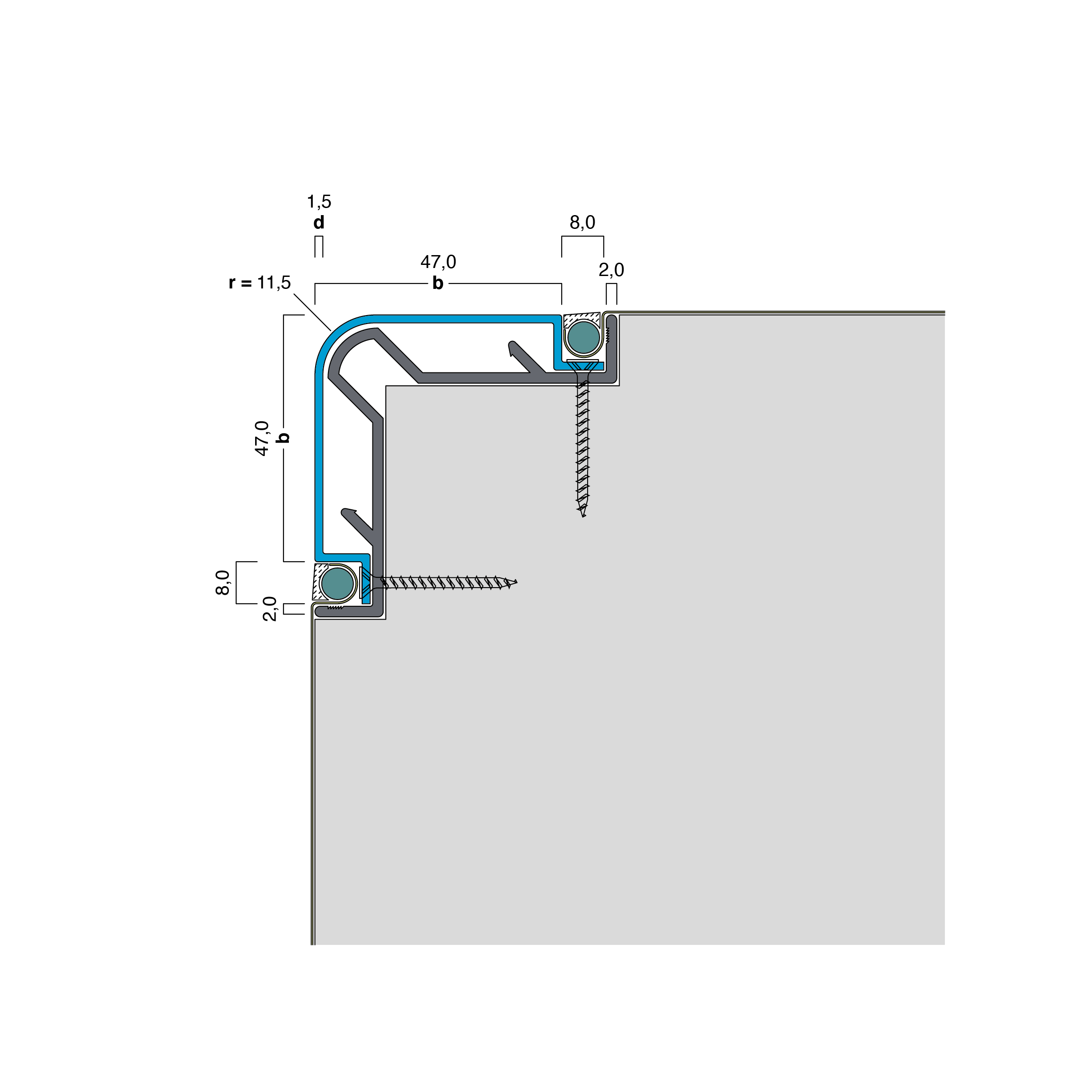 ALU-PLAN® Installation :: ES15-UP-PB-ES15-47-47-2-R12-OP-E-XX