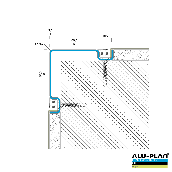 ALU-PLAN® Installation :: ES21-60-60-2-R4-U15-E-UP-WTP