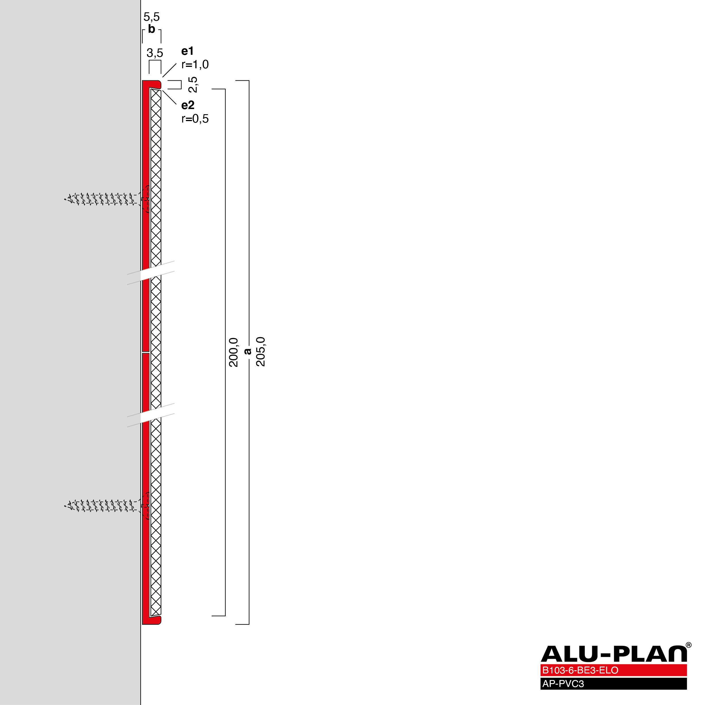 ALU-PLAN® Installation :: RA-B103-6-BE3-ELO-AP-PVC3