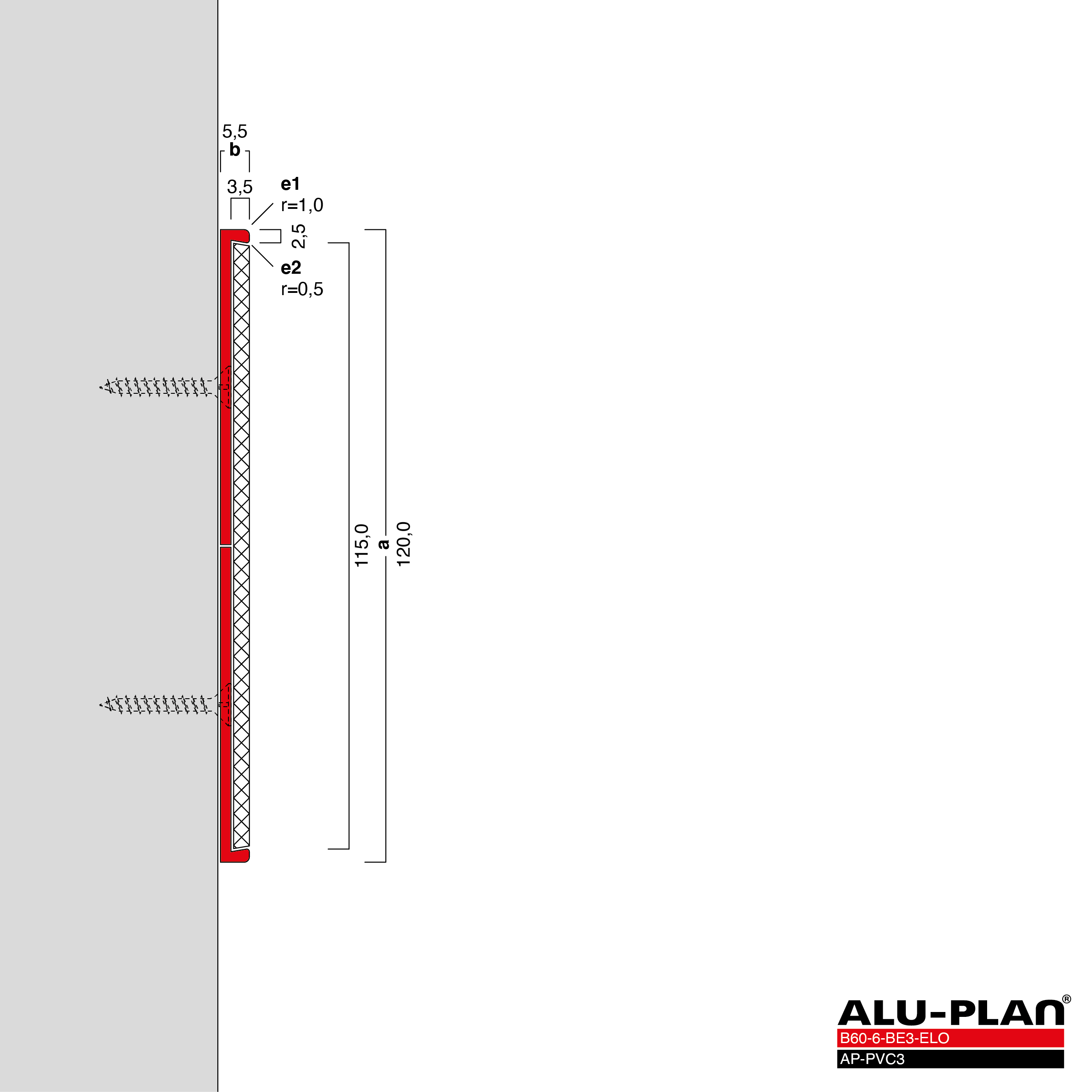 ALU-PLAN® Installation :: RA-B60-6-BE3-ELO-AP-PVC3