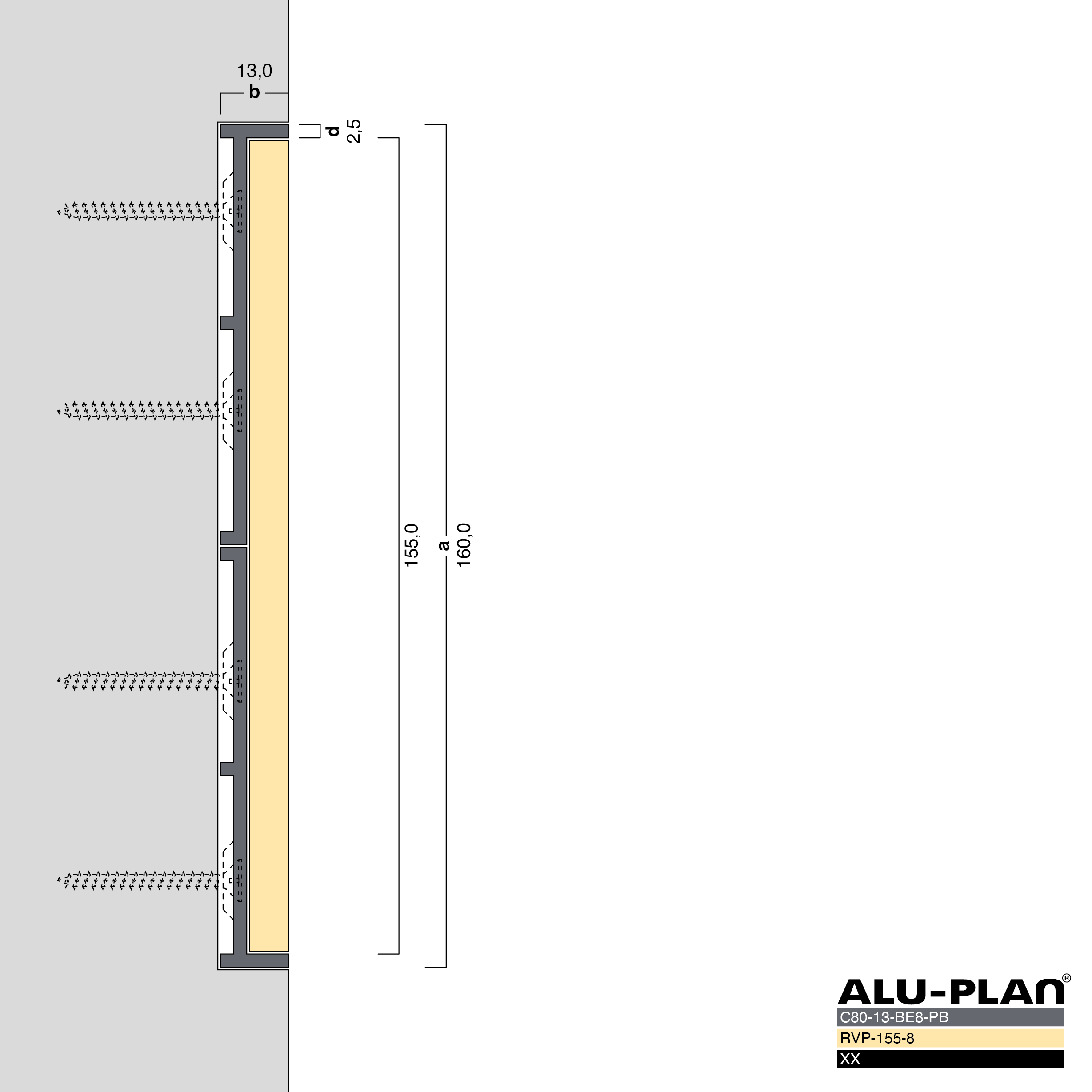 ALU-PLAN® Installation :: RA-C80-13-BE8-PB-RVP-155-8-XX