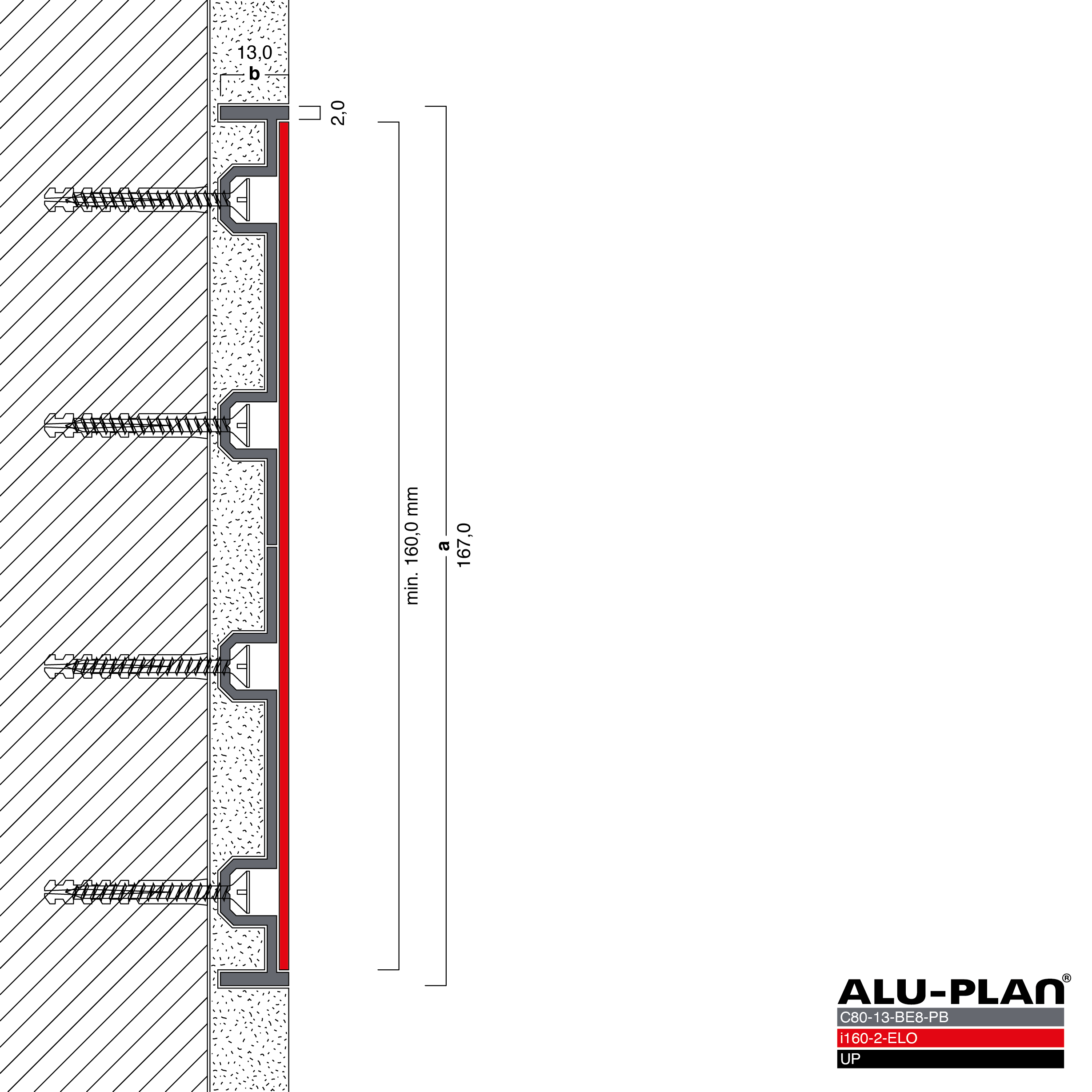 ALU-PLAN® Installation :: RA-C84-13-BE2-U-PB-i160-2-ELO-UP