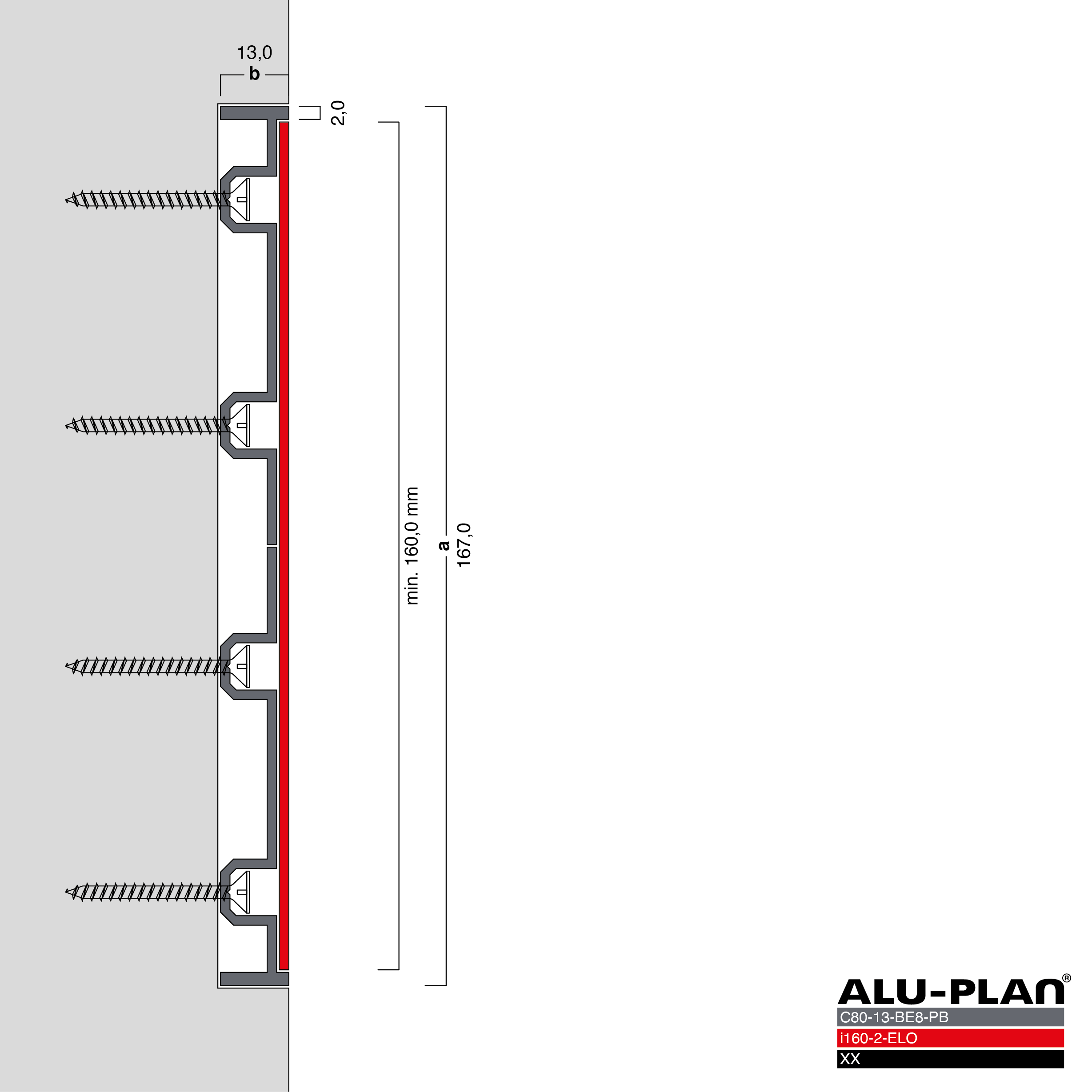 ALU-PLAN® Installation :: RA-C84-13-BE2-U-PB-i160-2-ELO-XX