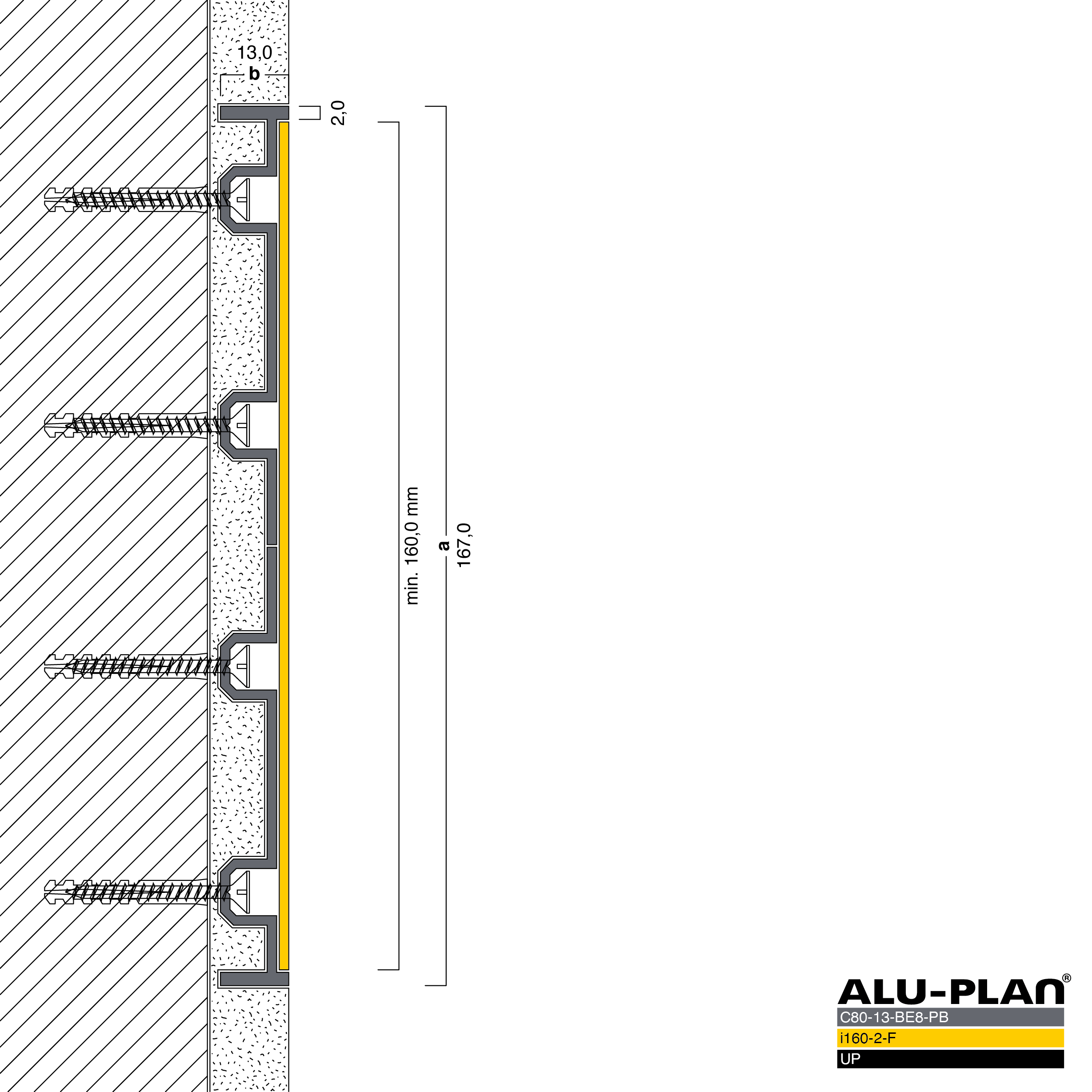 ALU-PLAN® Installation :: RA-C84-13-BE2-U-PB-i160-2-F-UP
