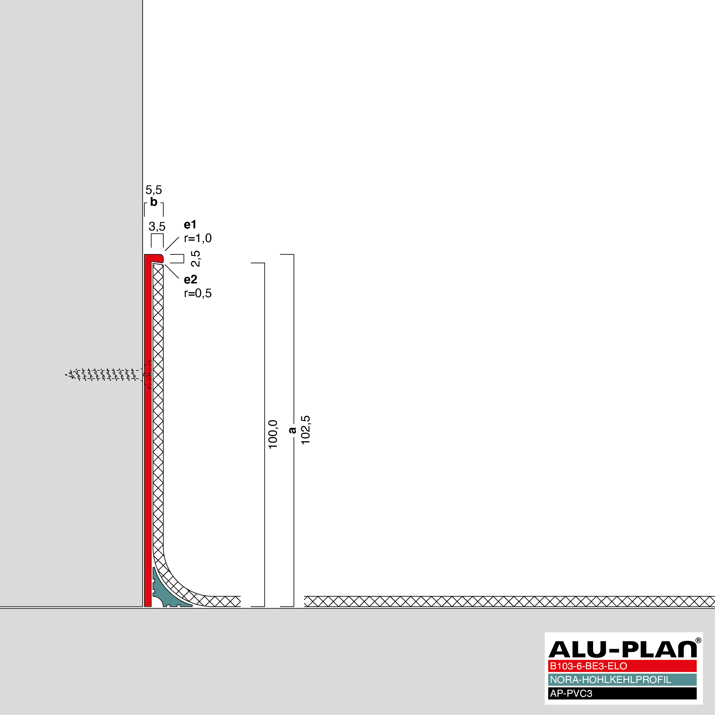 ALU-PLAN® Installation :: B103-6-BE3-ELO-AP-PVC3-NORA