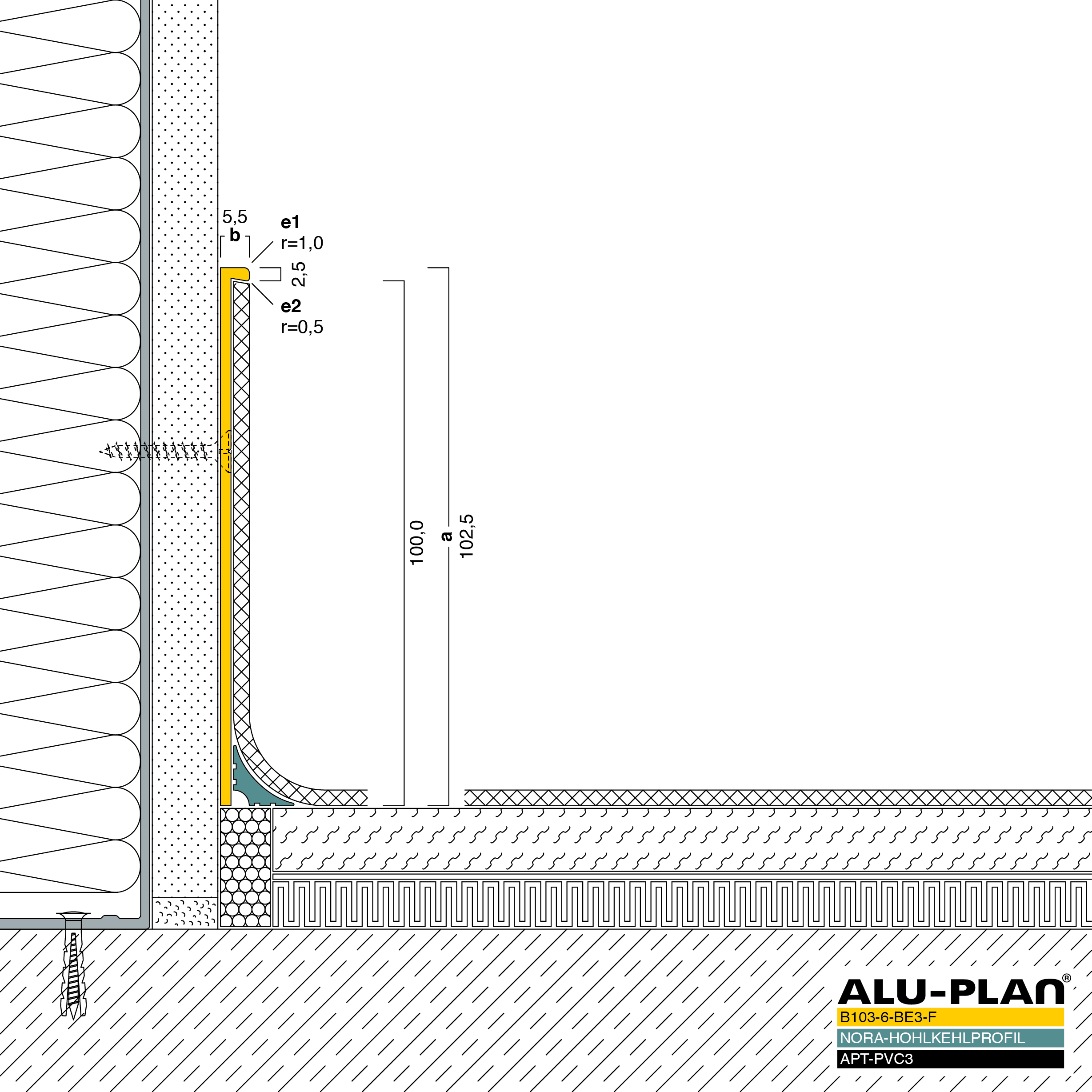 ALU-PLAN® Installation :: B103-6-BE3-F-APT-PVC3-NORA-FST