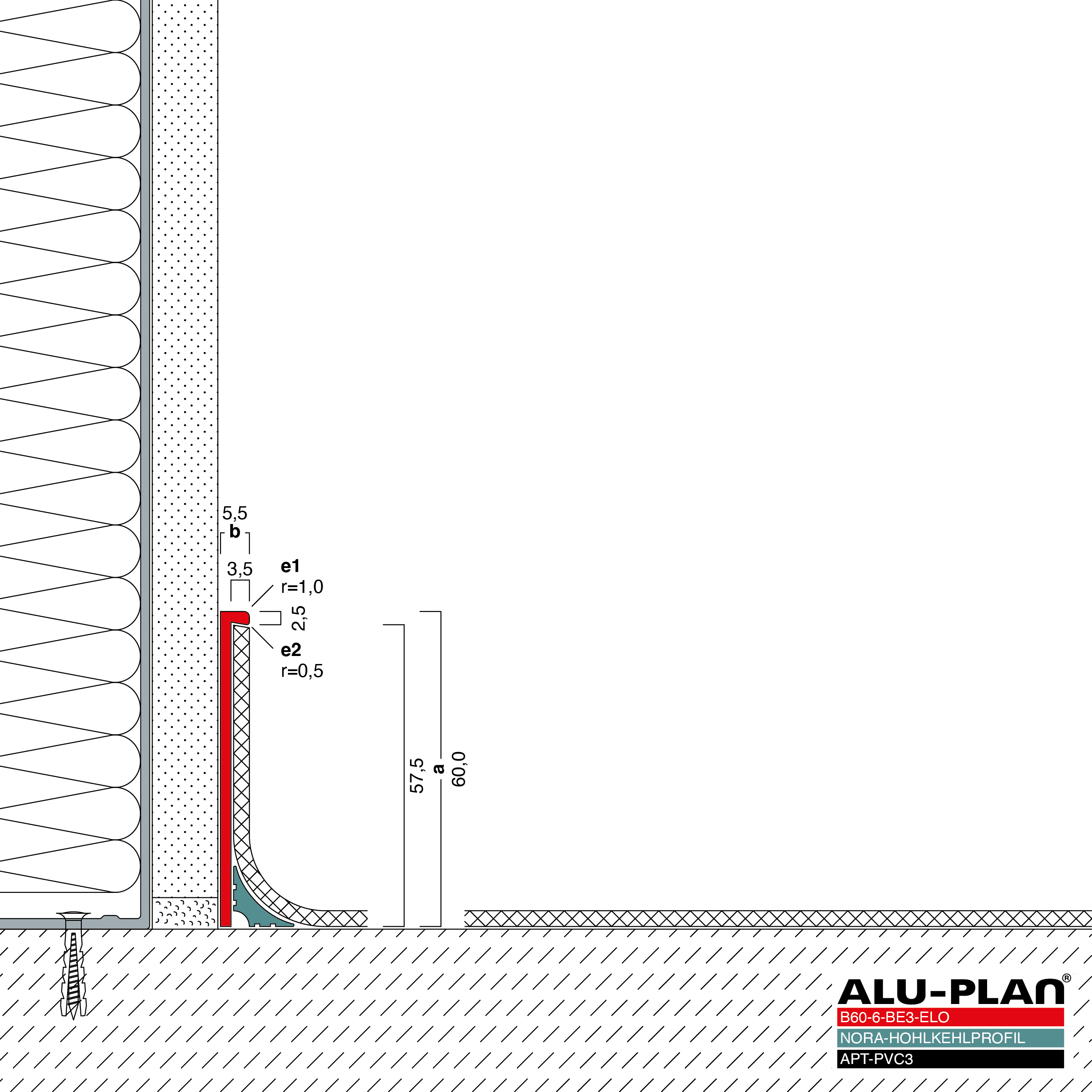 ALU-PLAN® Installation :: B60-6-BE3-ELO-APT-PVC3-NORA