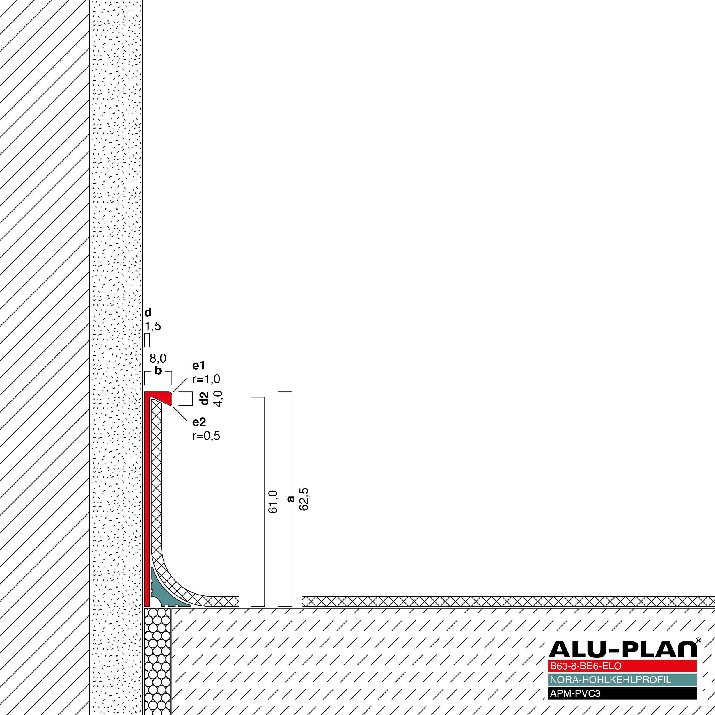 ALU-PLAN® Installation :: B63-8-BE6-ELO-APM-PVC3-NORA