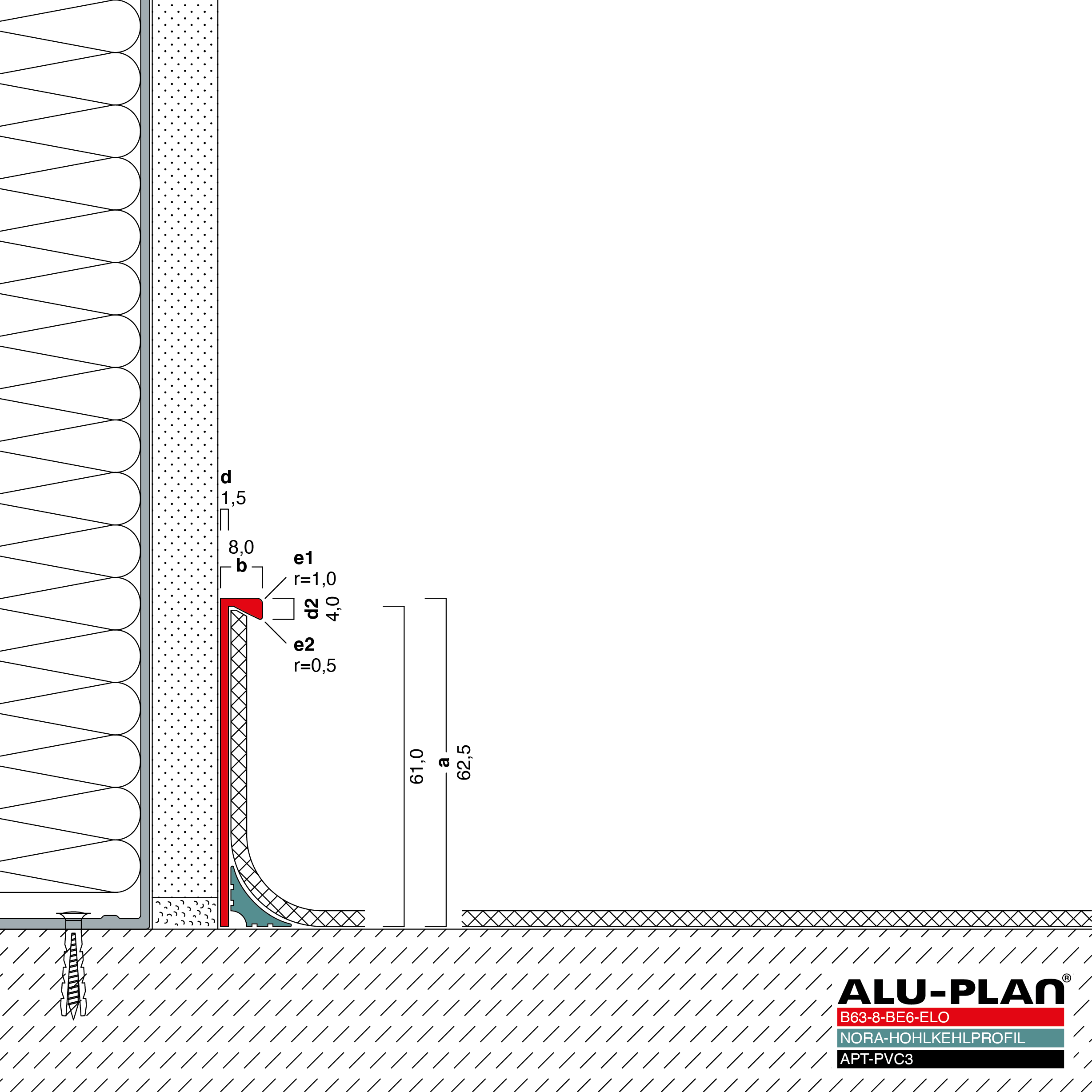 ALU-PLAN® Installation :: B63-8-BE6-ELO-APT-PVC3-NORA