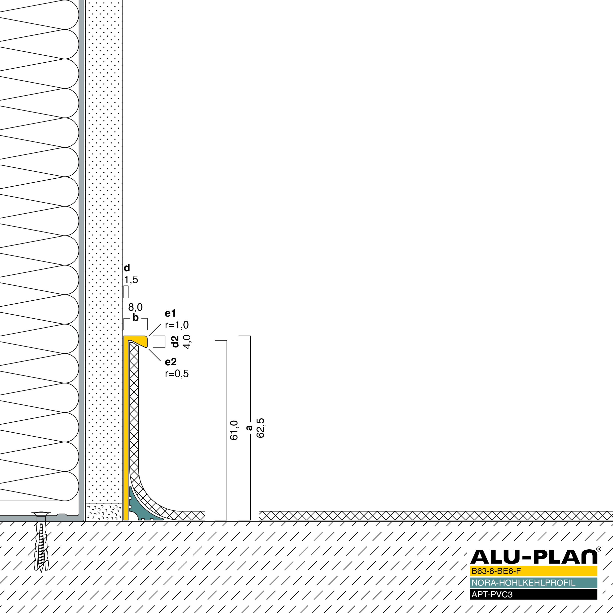 ALU-PLAN® Installation :: B63-8-BE6-F-APT-PVC3-NORA