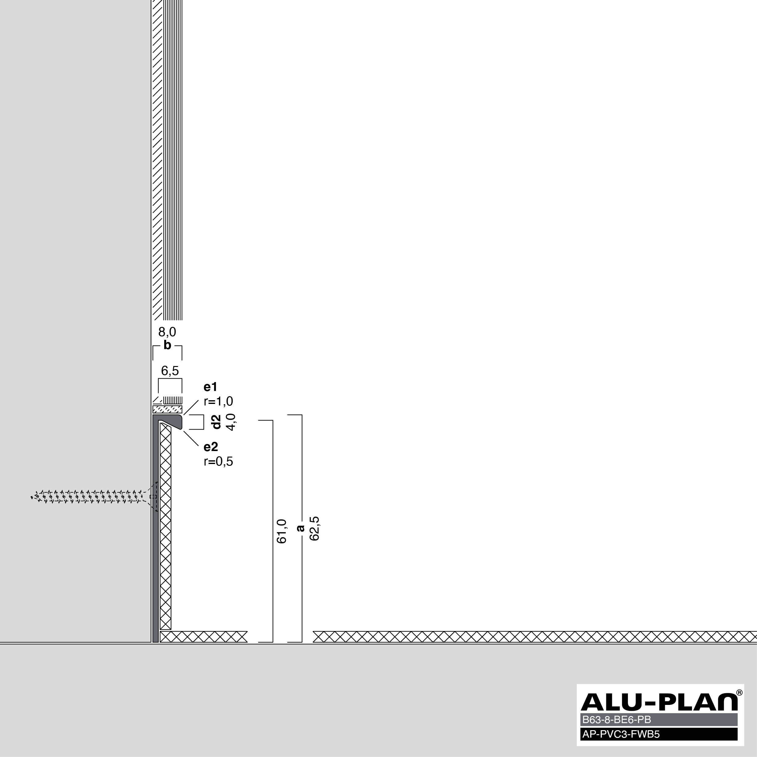 ALU-PLAN® Installation :: B63-8-BE6-PB-AP-PVC3-FWB5
