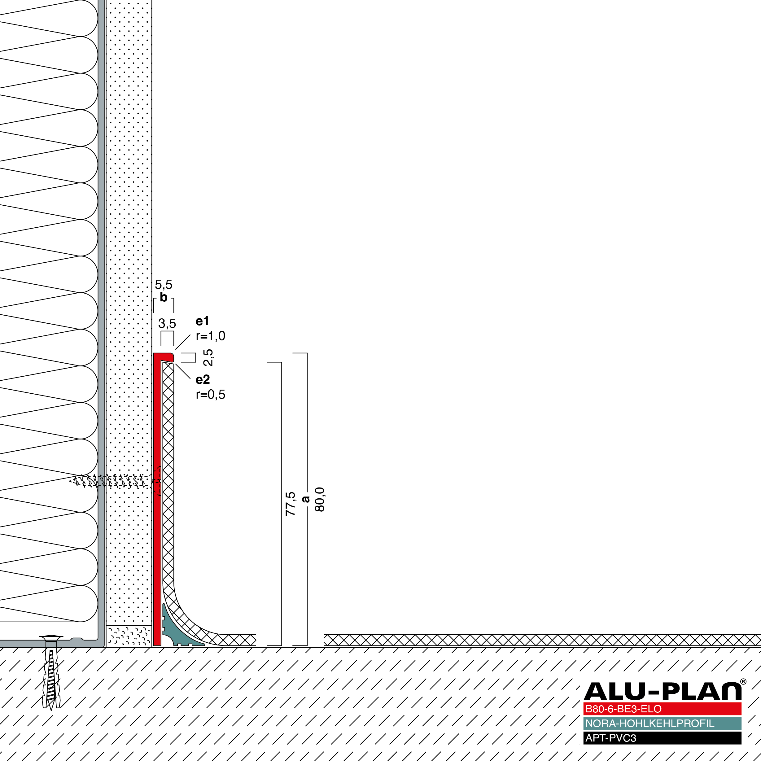 ALU-PLAN® Installation :: B80-6-BE3-ELO-APT-PVC3-NORA