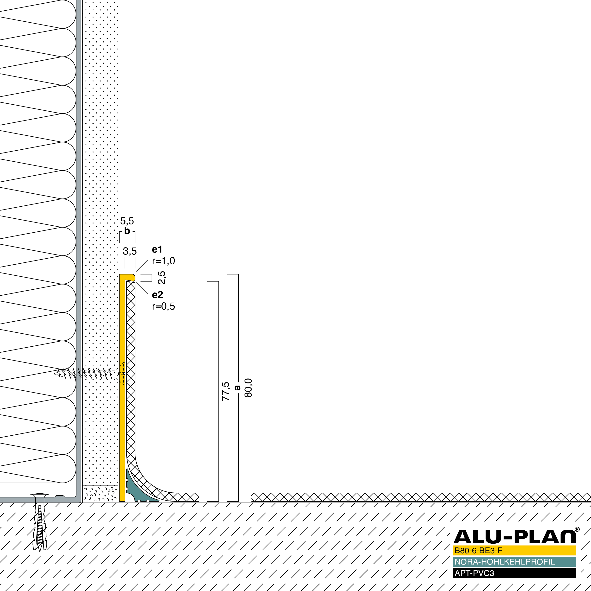 ALU-PLAN® Installation :: B80-6-BE3-F-APT-PVC3-NORA