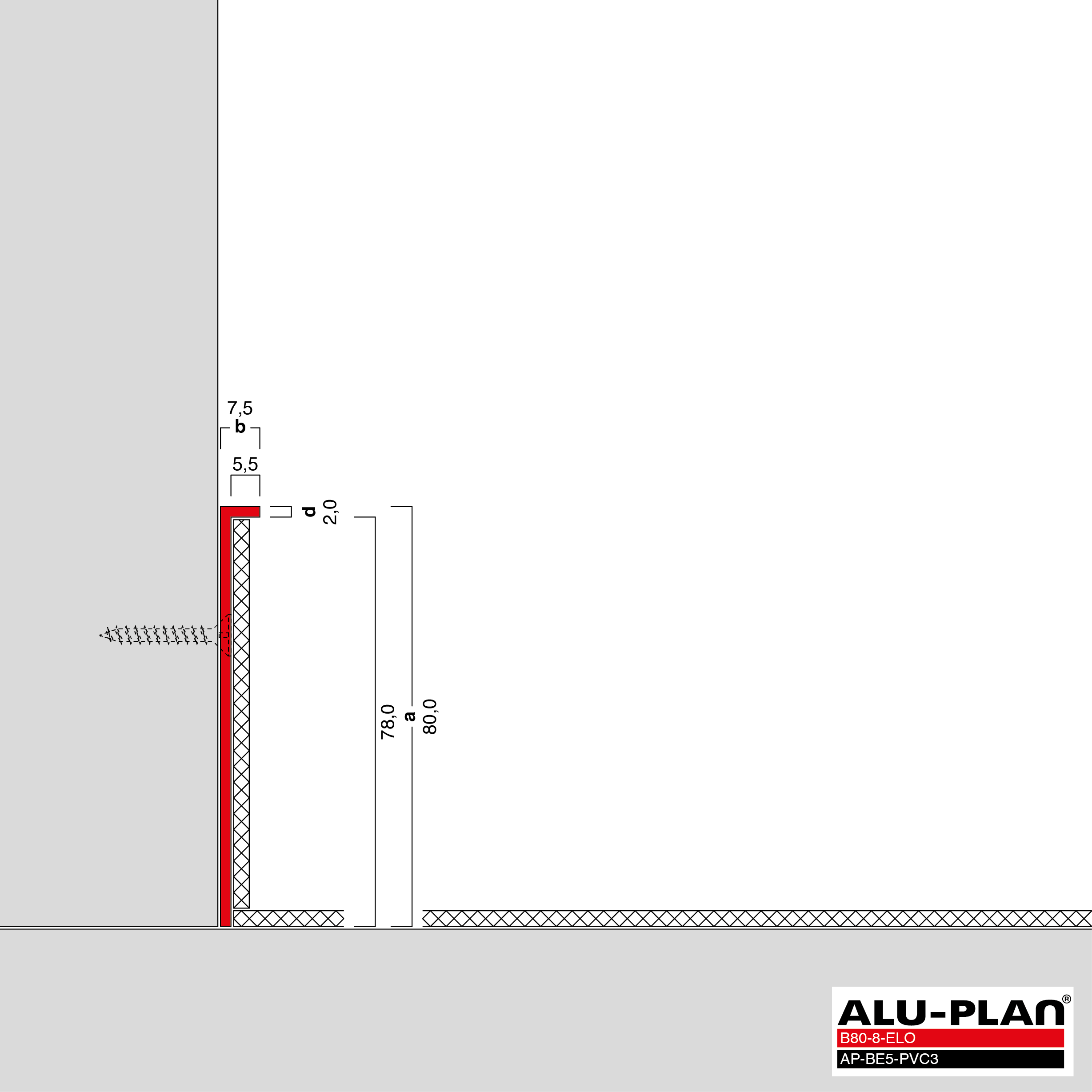 ALU-PLAN® Installation :: B80-8-ELO-AP-BE5-PVC3
