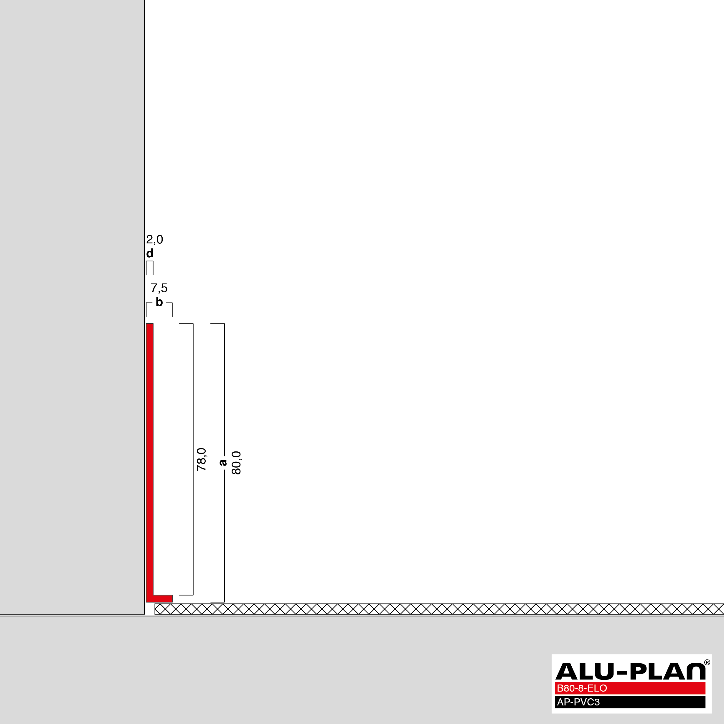 ALU-PLAN® Installation :: B80-8-ELO-AP-PVC3