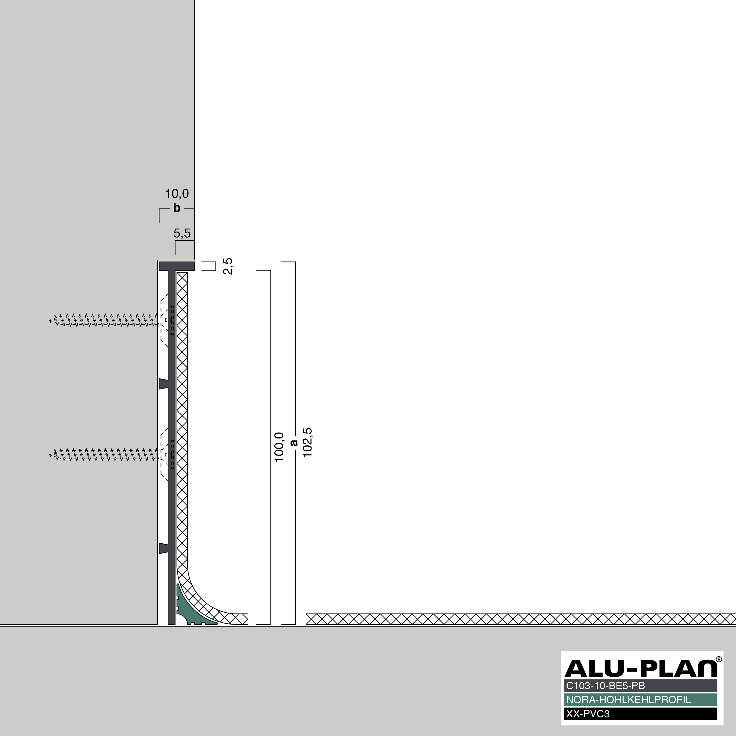 ALU-PLAN® Installation :: C103-10-BE5-PB-XX-PVC3-NORA