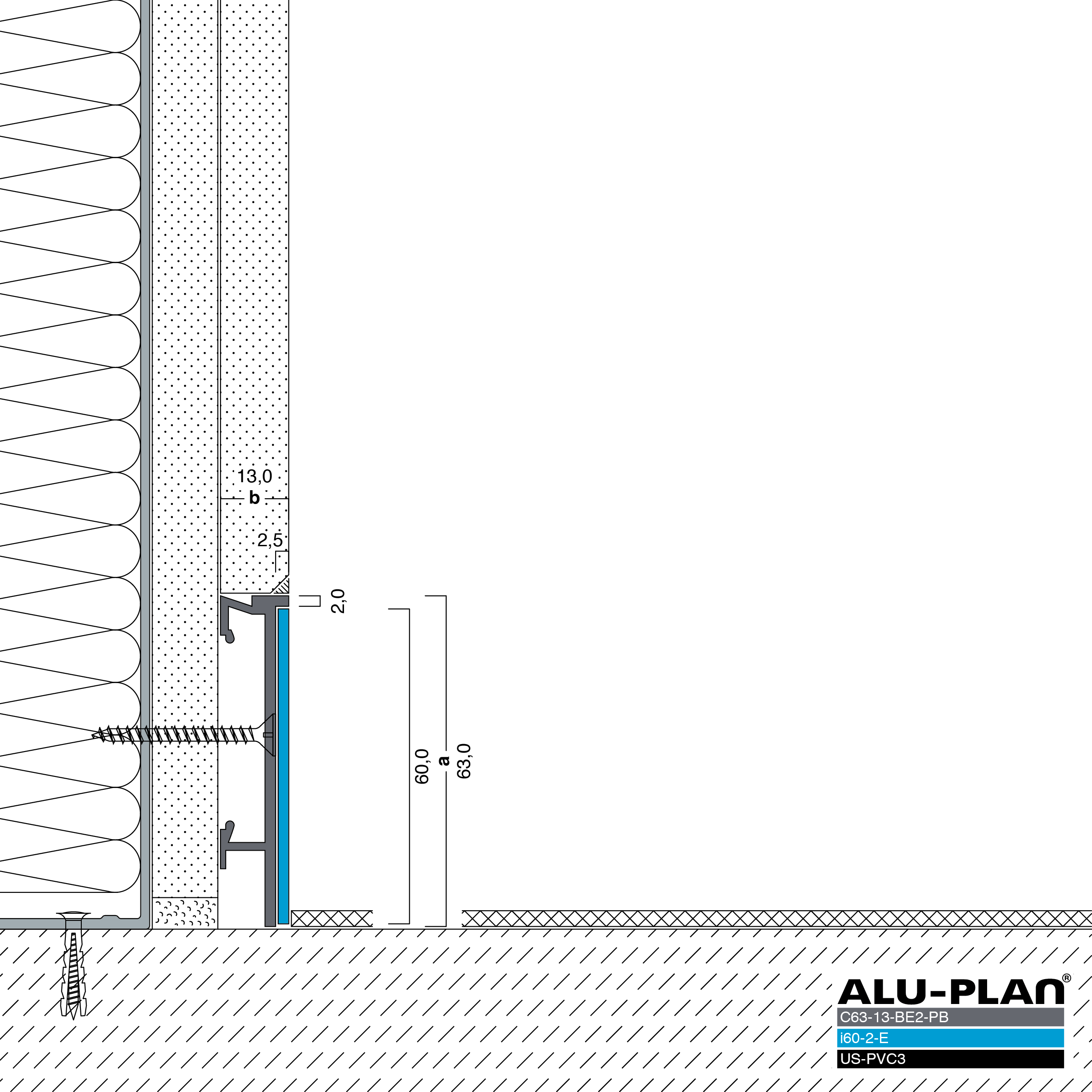 ALU-PLAN® Installation :: C63-13-BE2-PB-i60-2-E-US-PVC3