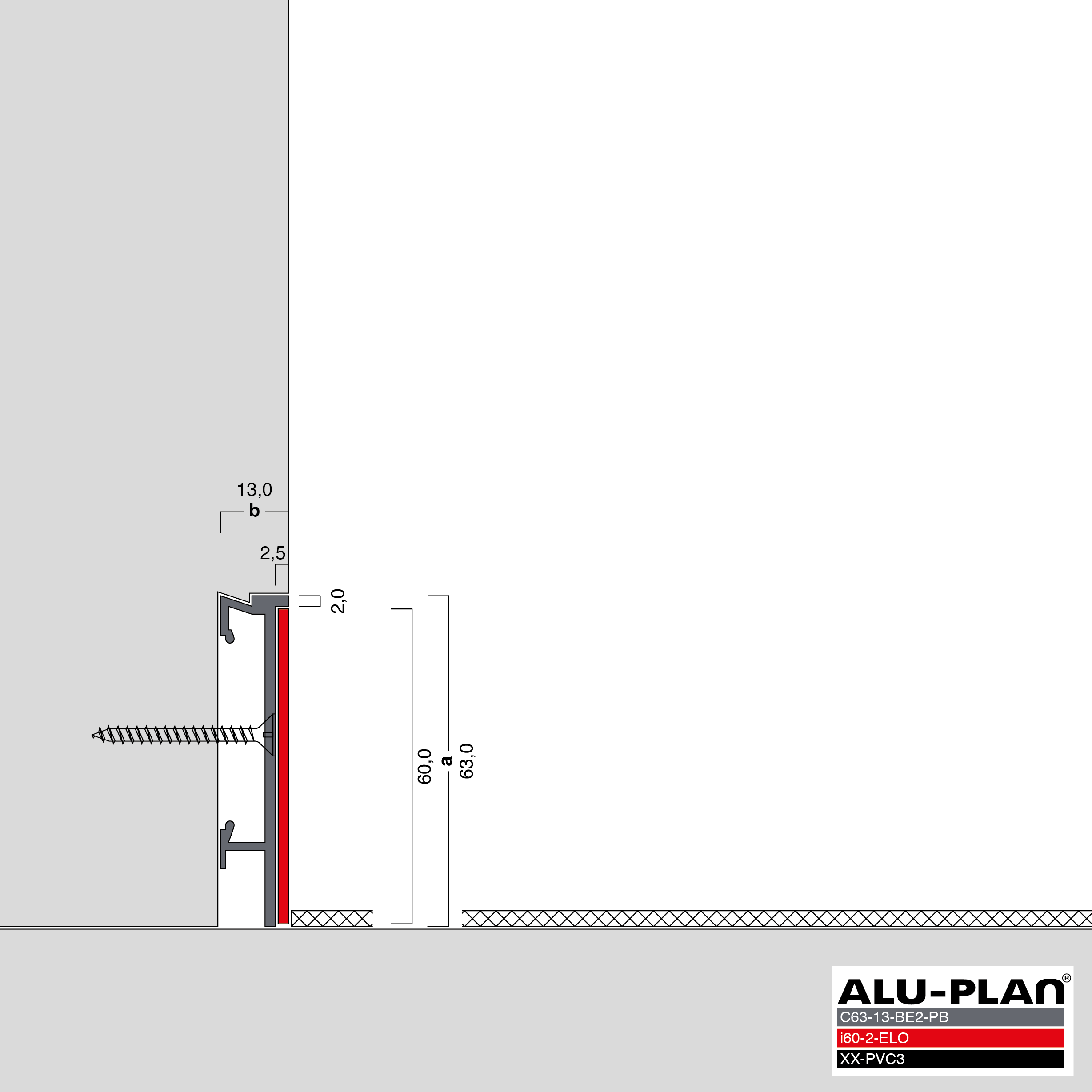 ALU-PLAN® Installation :: C63-13-BE2-PB-i60-2-ELO-XX-PVC3