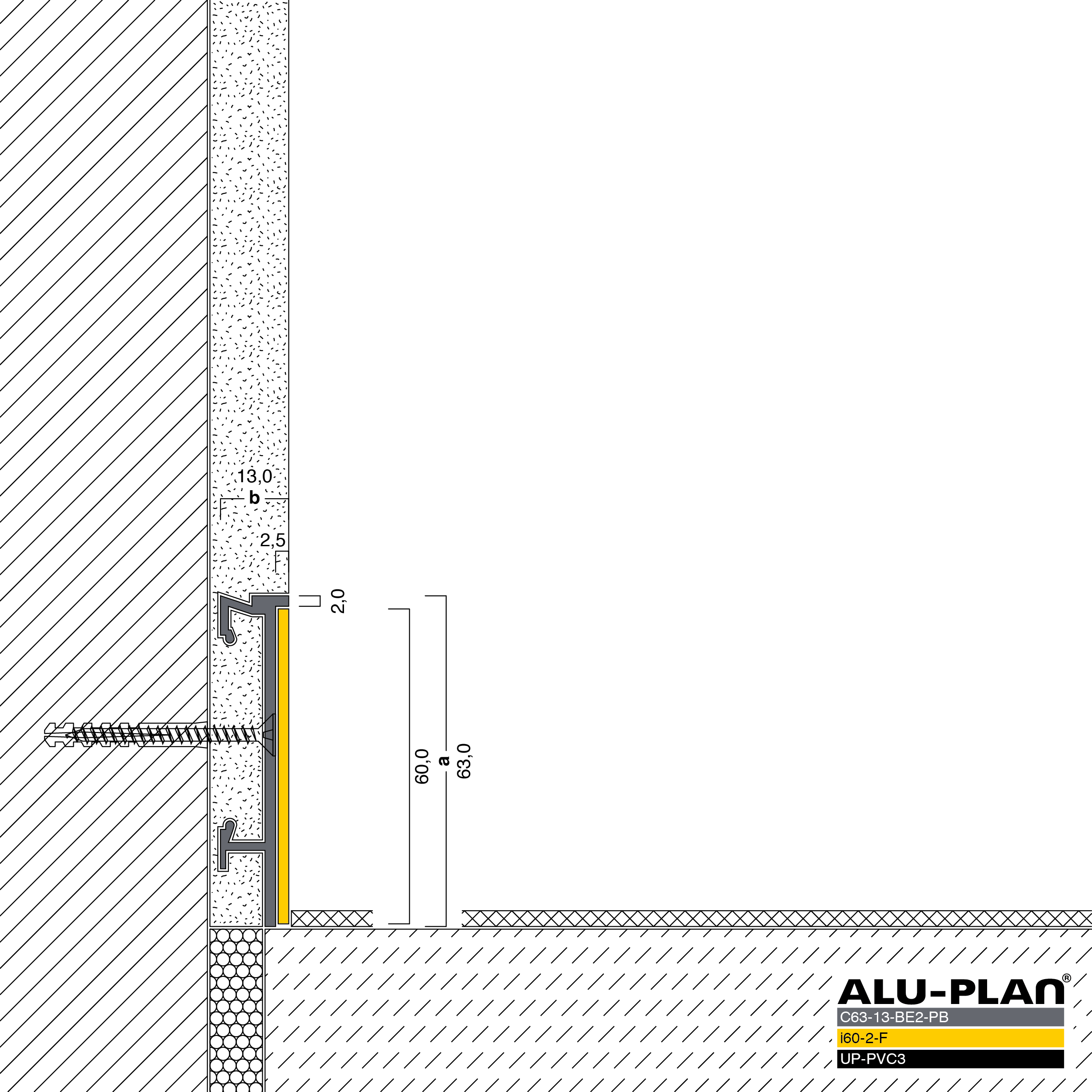 ALU-PLAN® Installation :: C63-13-BE2-PB-i60-2-F-UP-PVC3