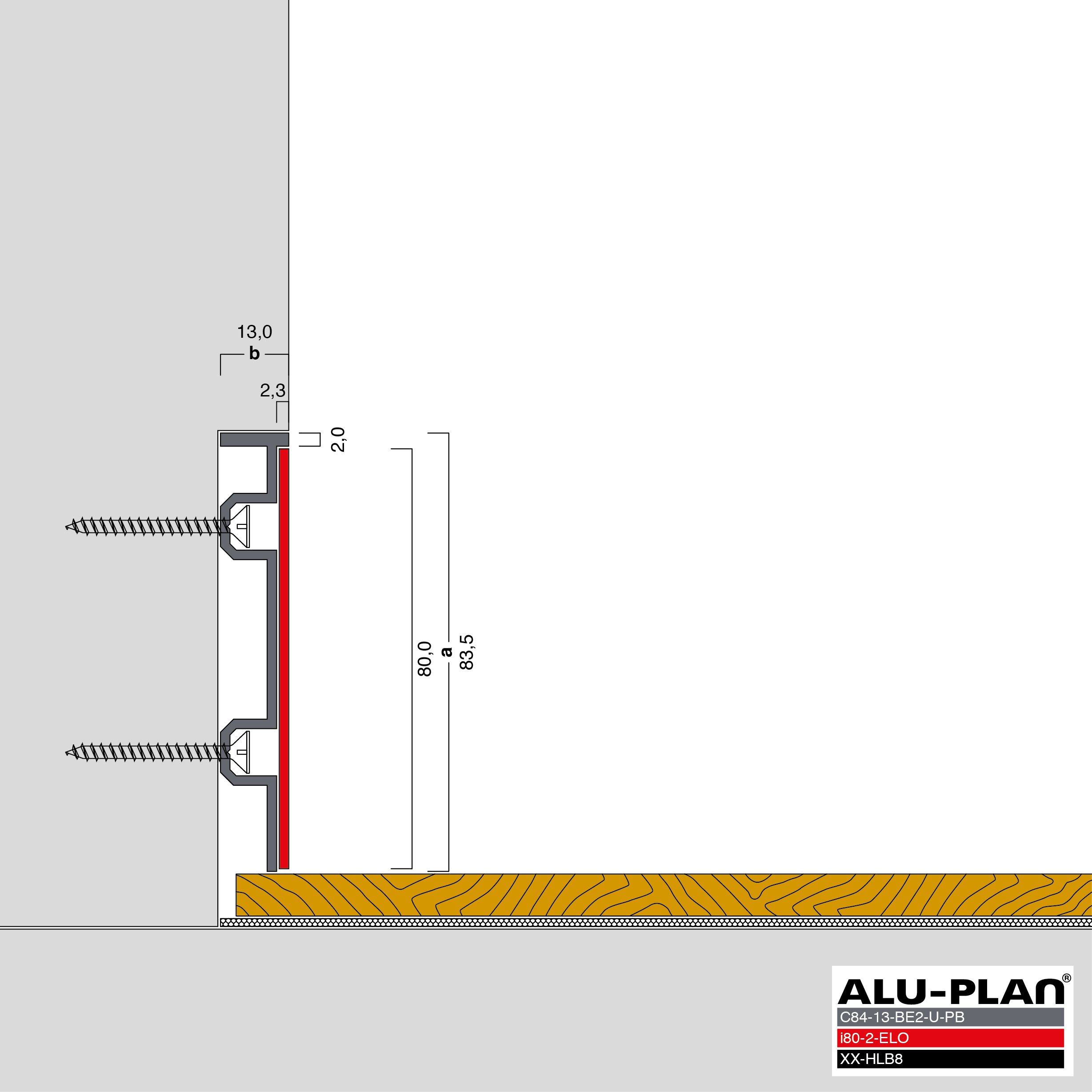 ALU-PLAN® Installation :: C84-13-BE2-U-PB-i80-2-ELO-XX-HLB8