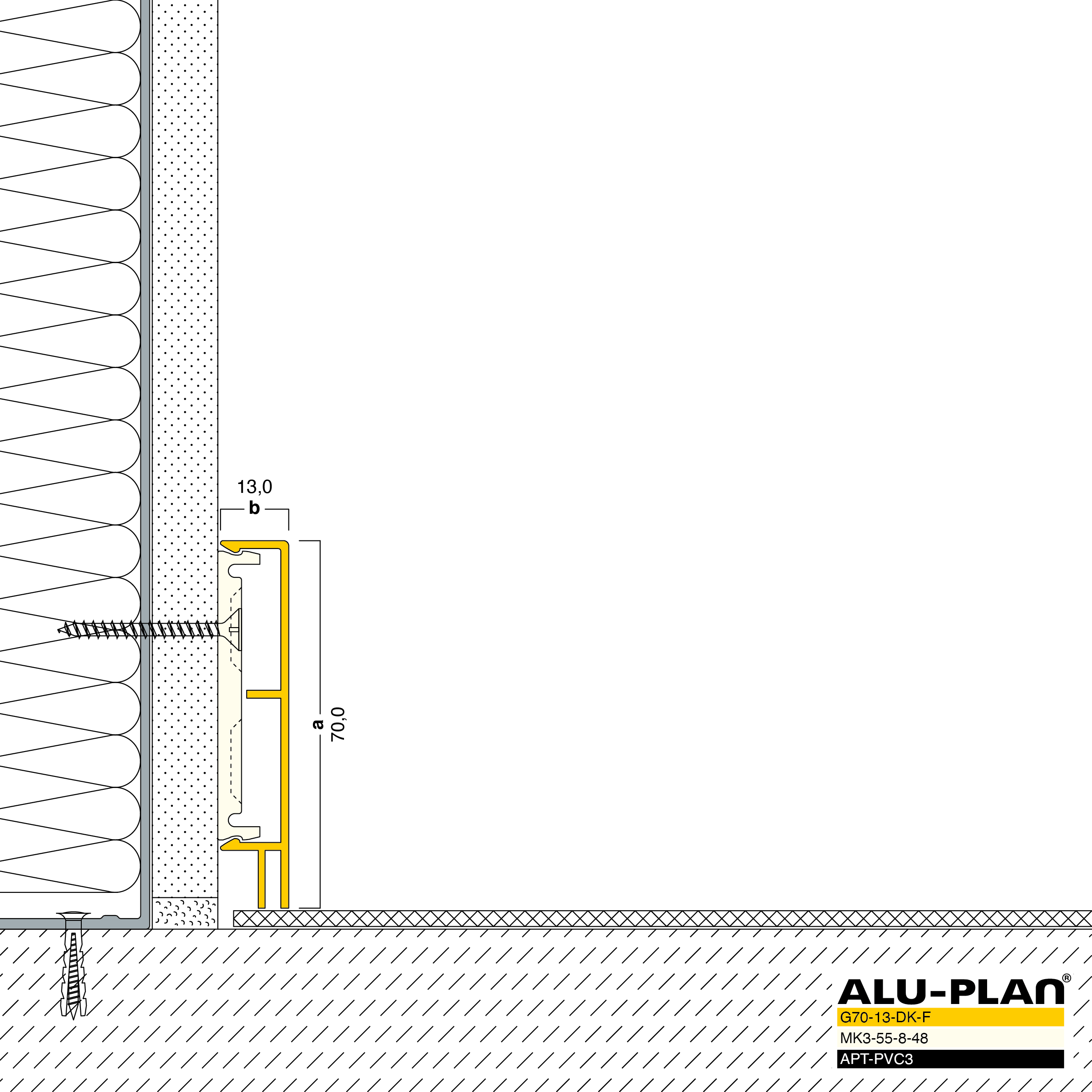 ALU-PLAN® Installation :: G70-13-DK-F-APT-PVC3