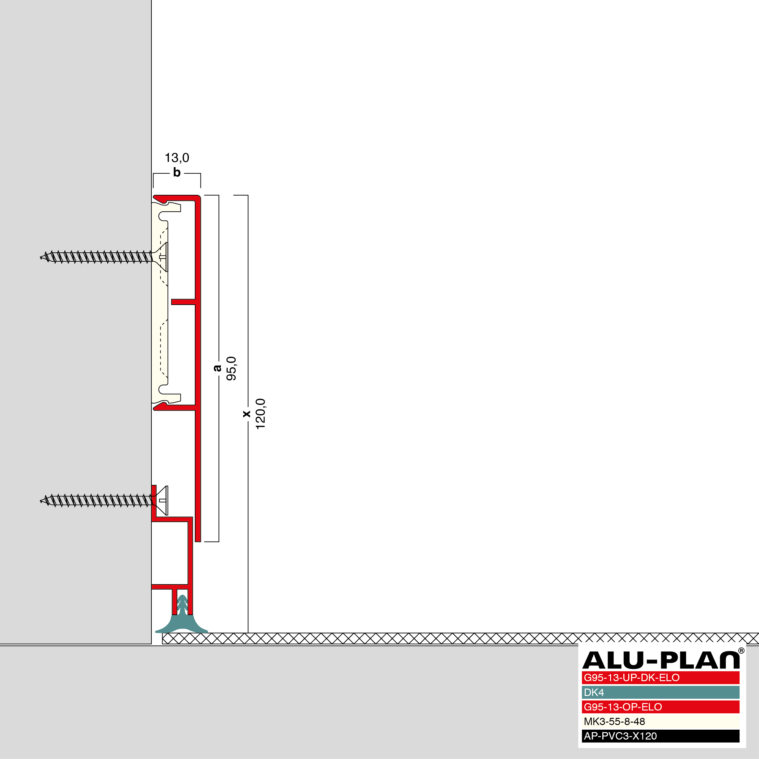 ALU-PLAN® Installation :: G95-13-UP-DK-ELO-G95-13-OP-ELO-DK4-AP-PVC3-X120