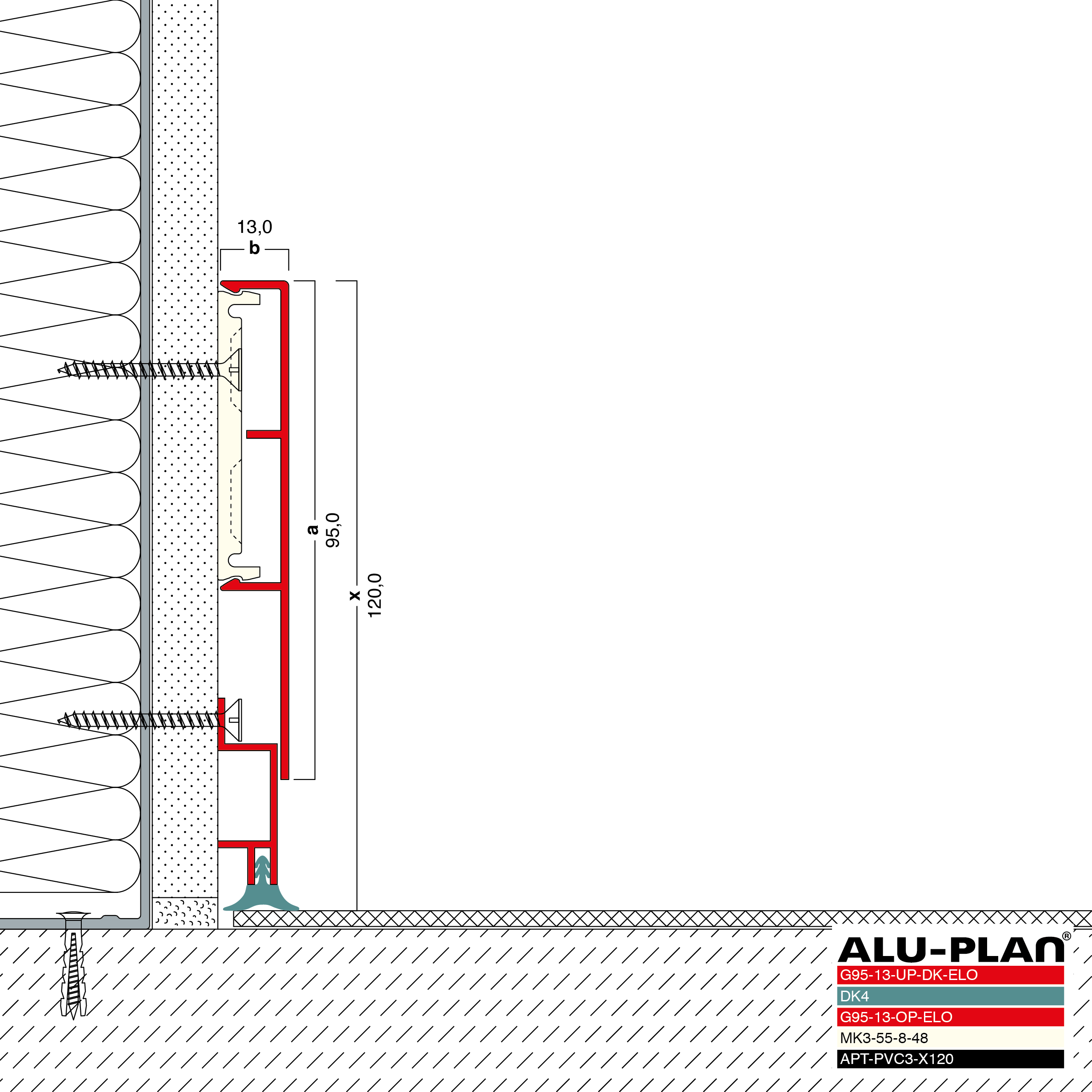 ALU-PLAN® Installation :: G95-13-UP-DK-ELO-G95-13-OP-ELO-DK4-APT-PVC3-X120