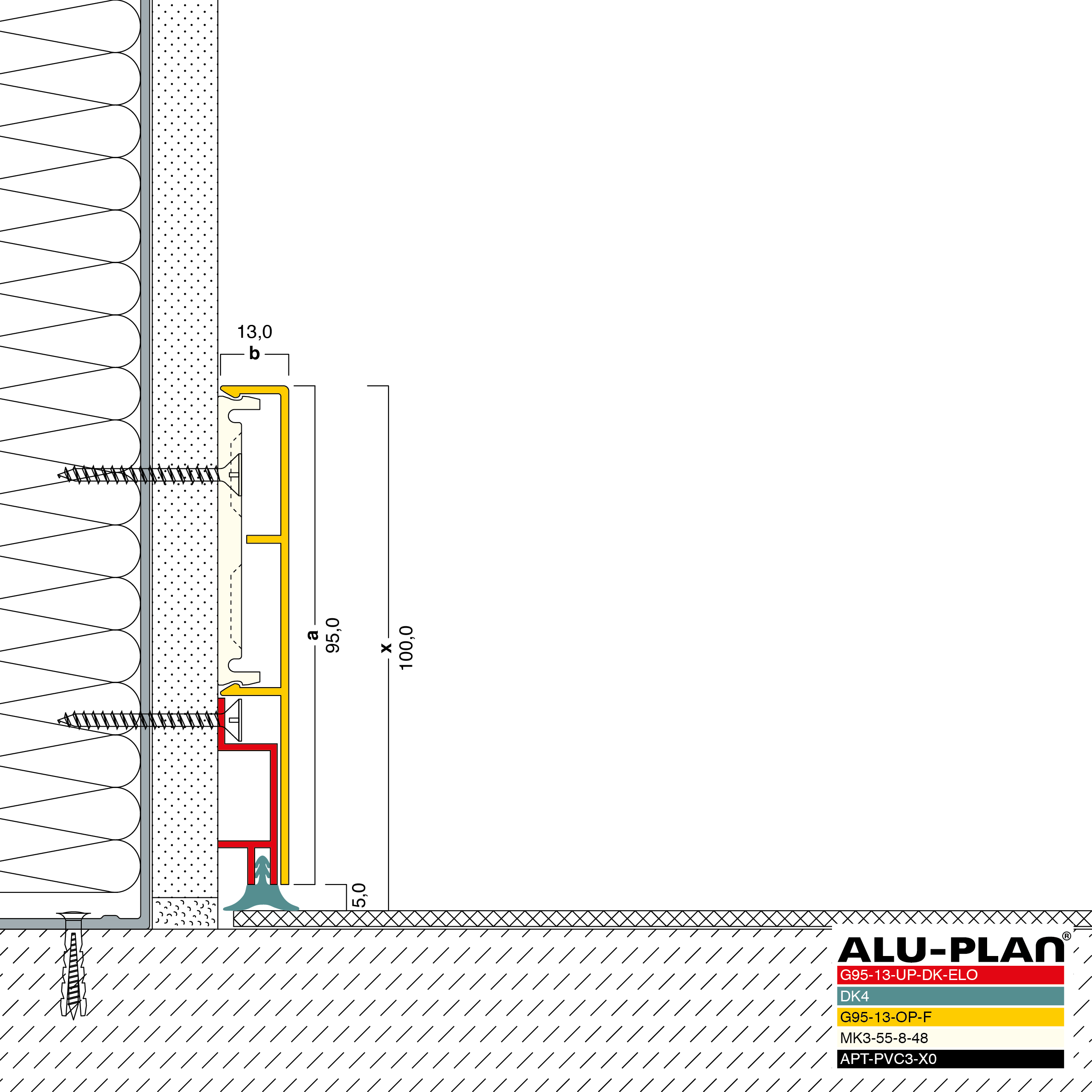 ALU-PLAN® Installation :: G95-13-UP-DK-ELO-G95-13-OP-F-DK4-APT-PVC3-X0