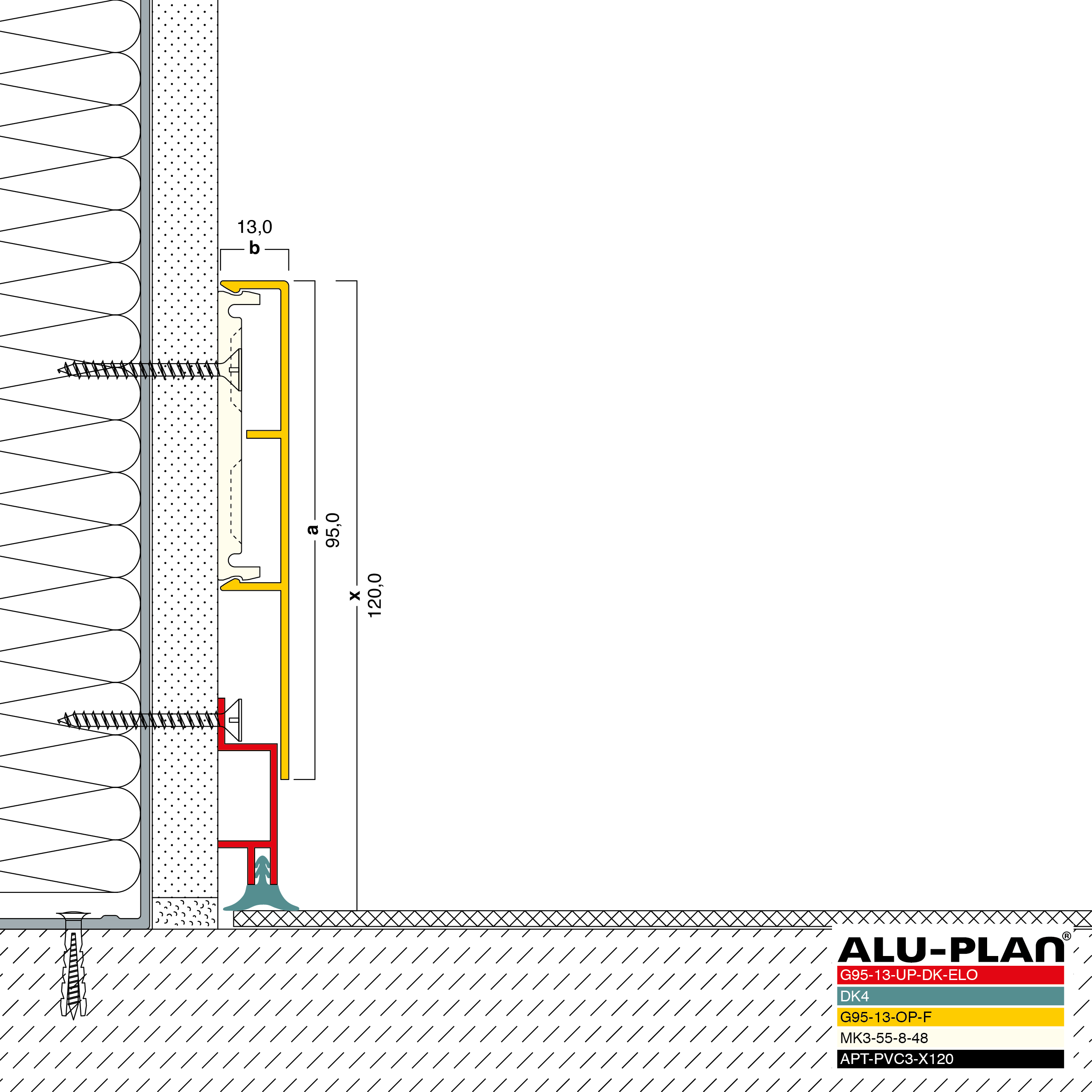 ALU-PLAN® Installation :: G95-13-UP-DK-ELO-G95-13-OP-F-DK4-APT-PVC3-X120