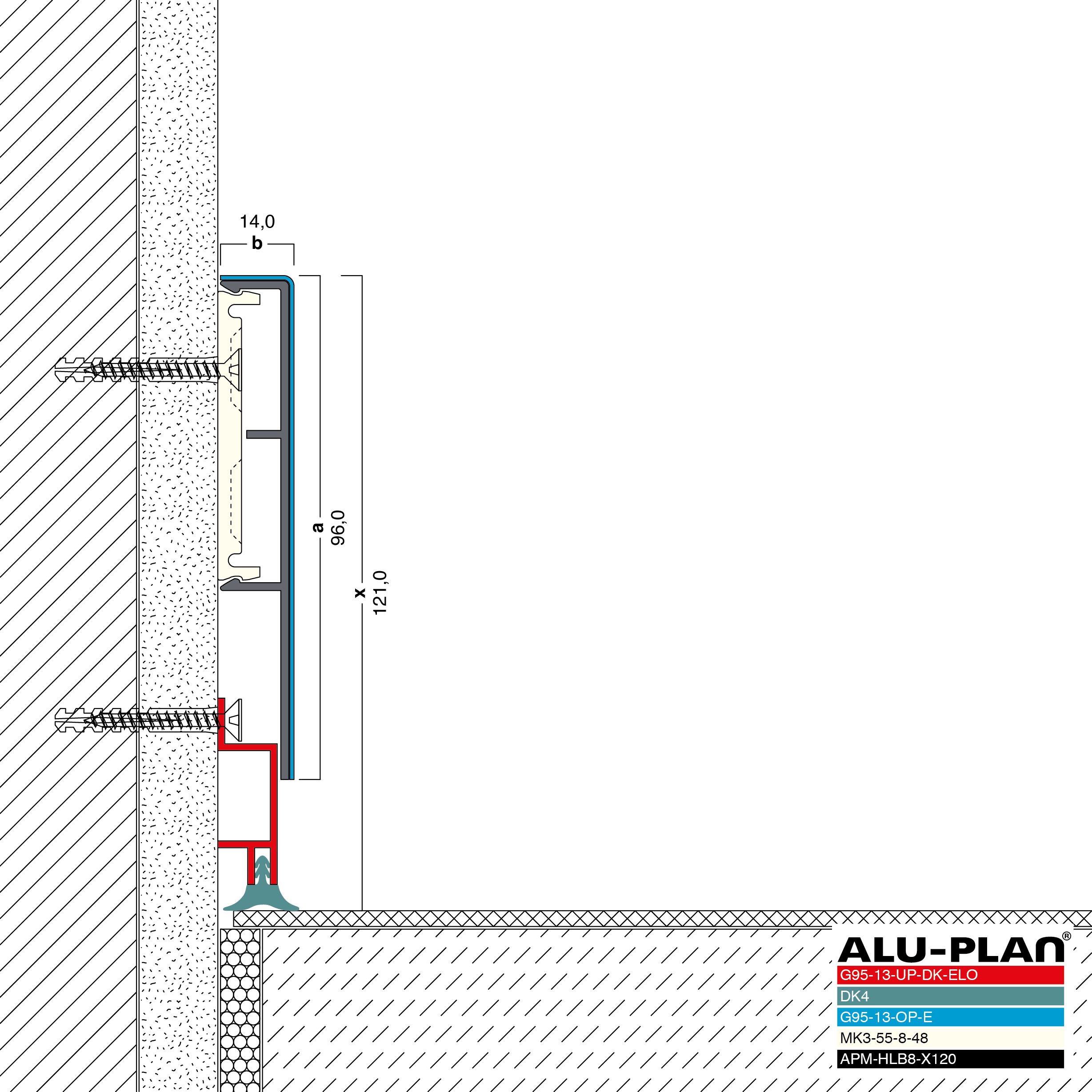 ALU-PLAN® Installation :: G95-13-UP-DK-ELO-G96-14-OP-E-DK4-APM-PVC3-X120