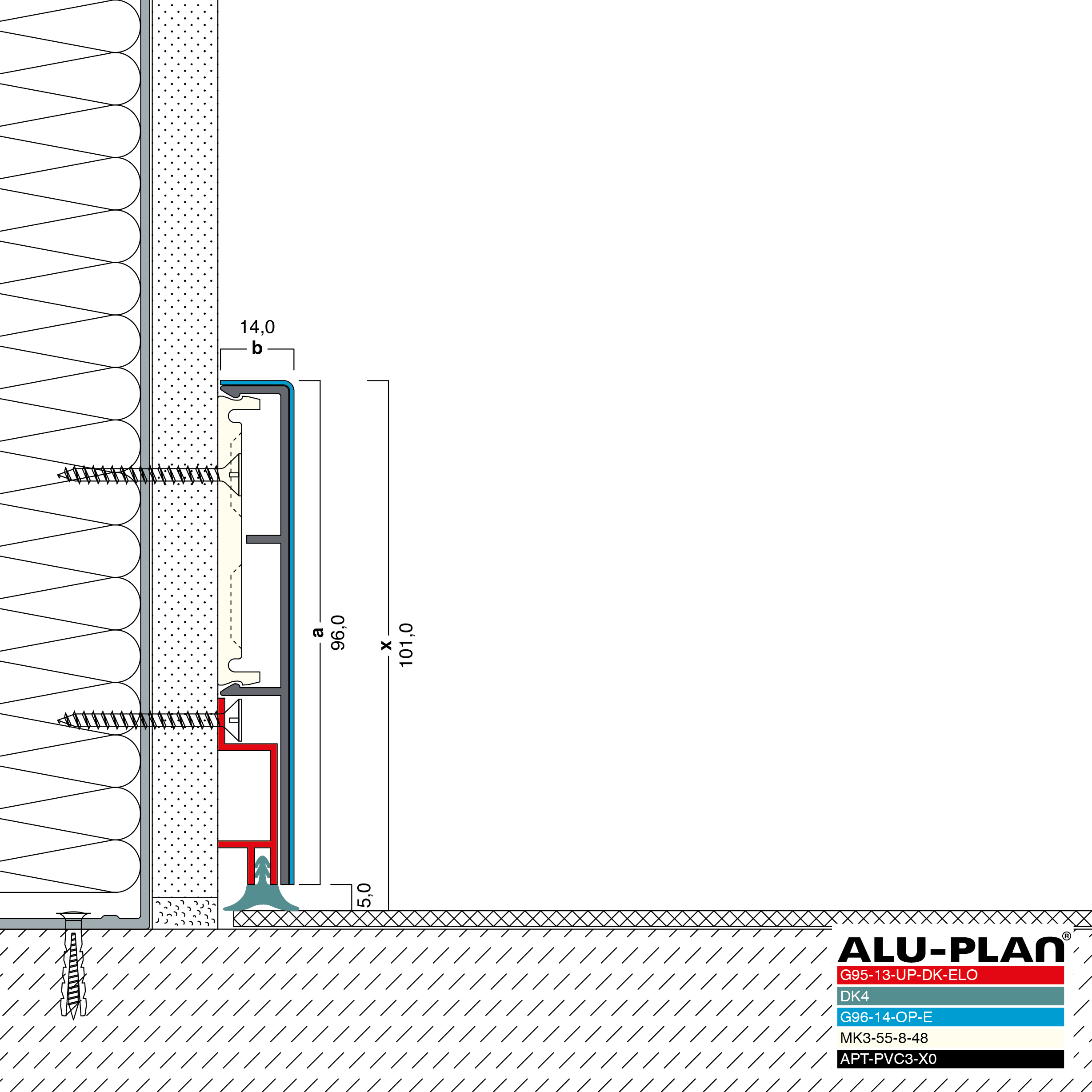 ALU-PLAN® Installation :: G95-13-UP-DK-ELO-G96-14-OP-E-DK4-APT-PVC3-X0