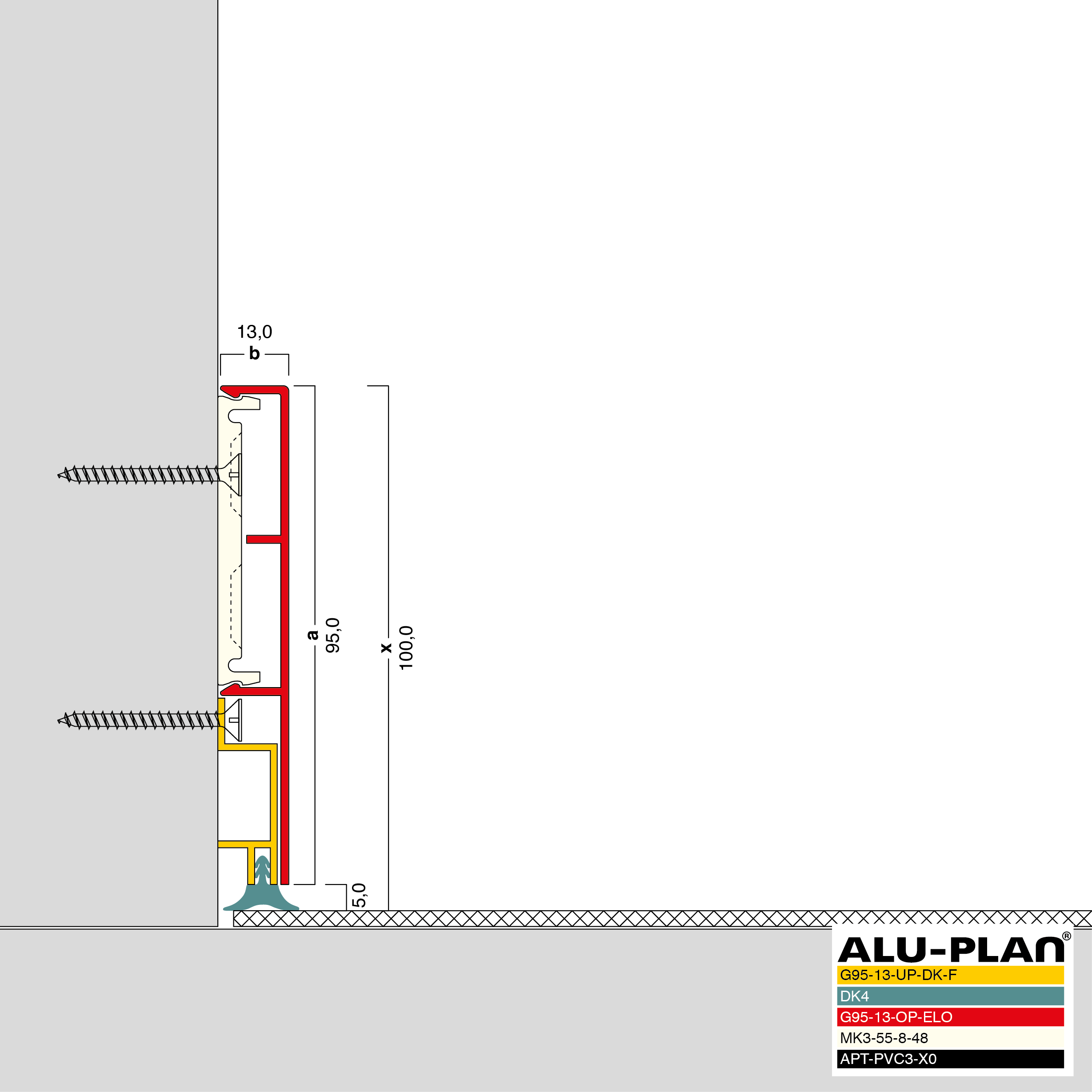 ALU-PLAN® Installation :: G95-13-UP-DK-F-G95-13-OP-ELO-DK4-AP-PVC3-X0