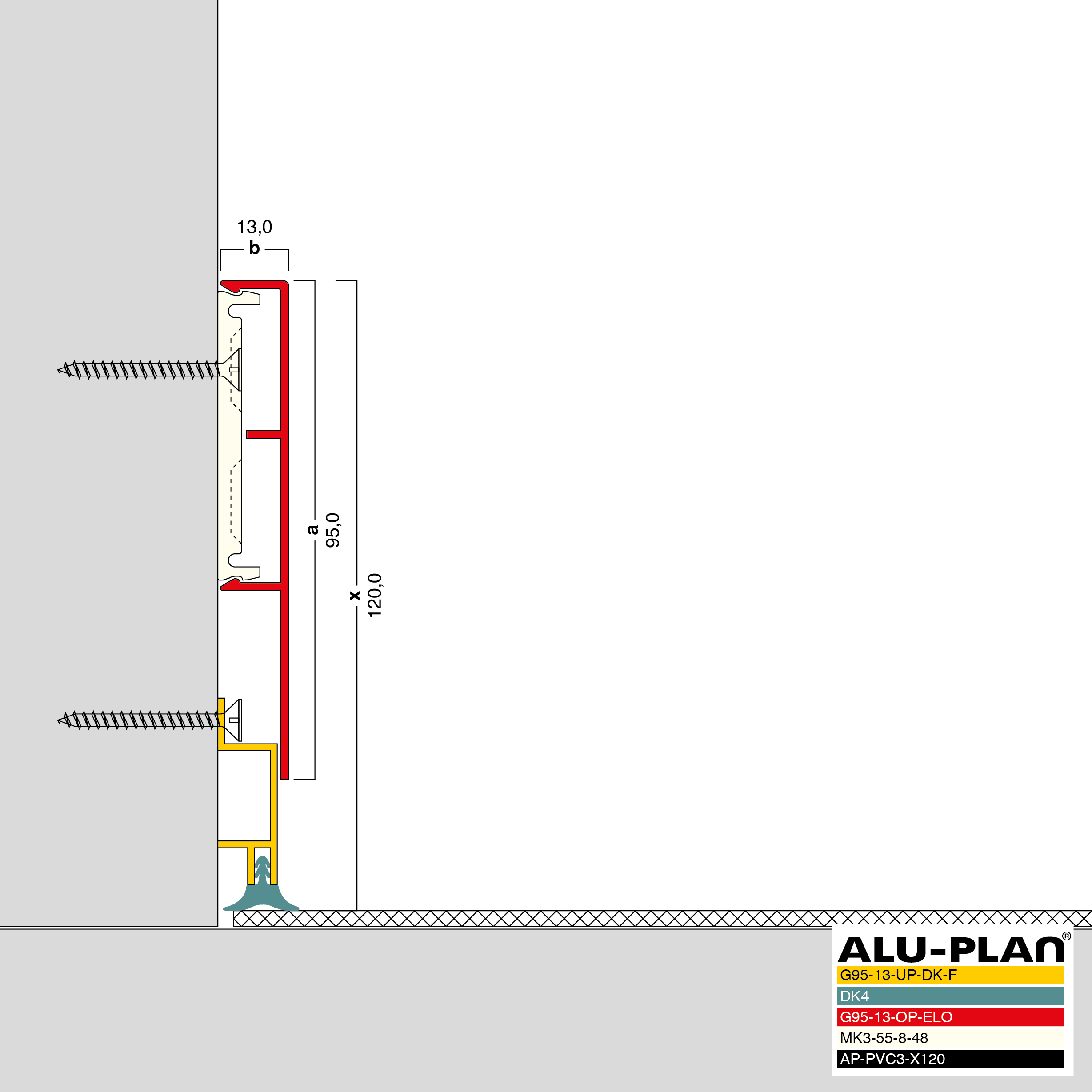 ALU-PLAN® Installation :: G95-13-UP-DK-F-G95-13-OP-ELO-DK4-AP-PVC3-X120