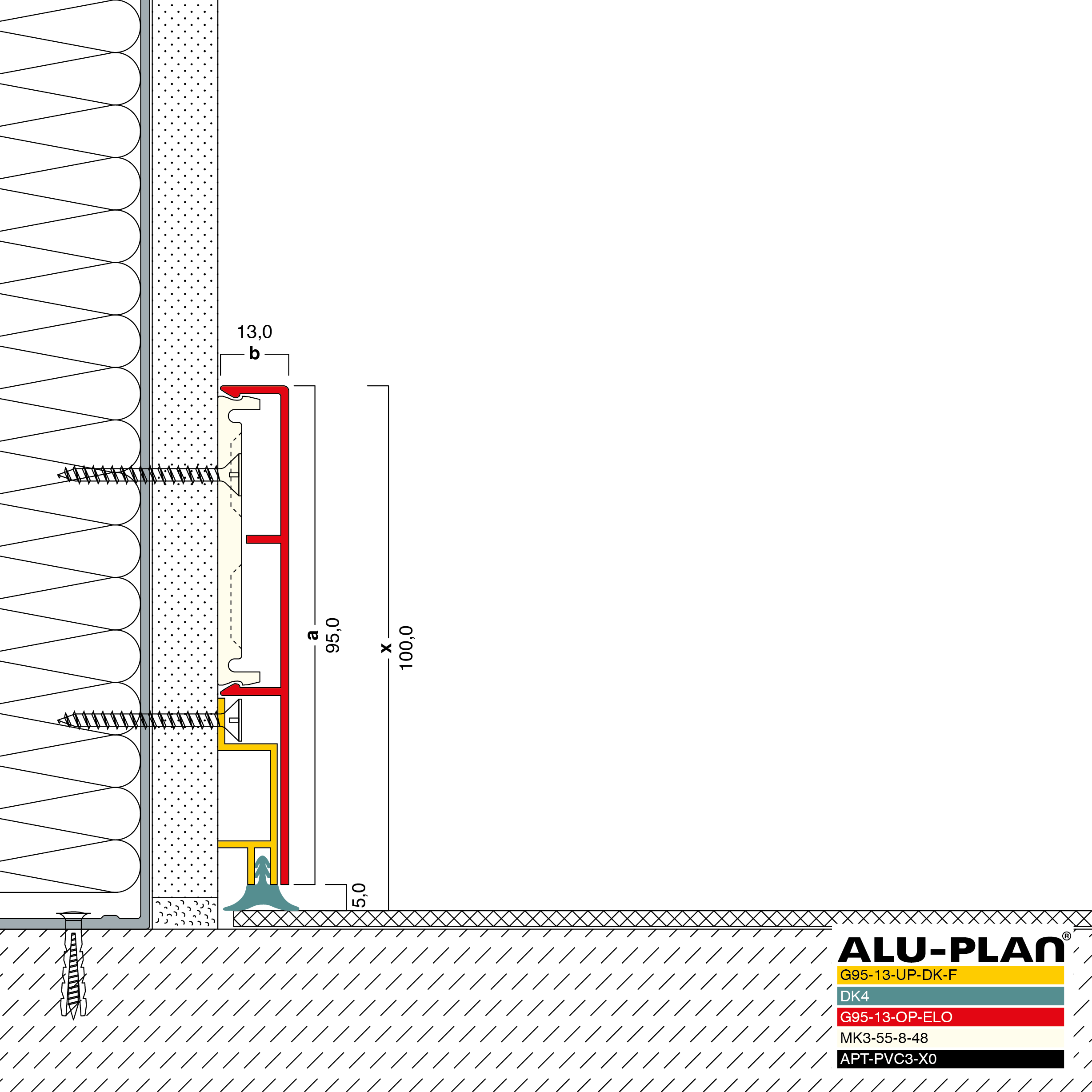 ALU-PLAN® Installation :: G95-13-UP-DK-F-G95-13-OP-ELO-DK4-APT-PVC3-X0