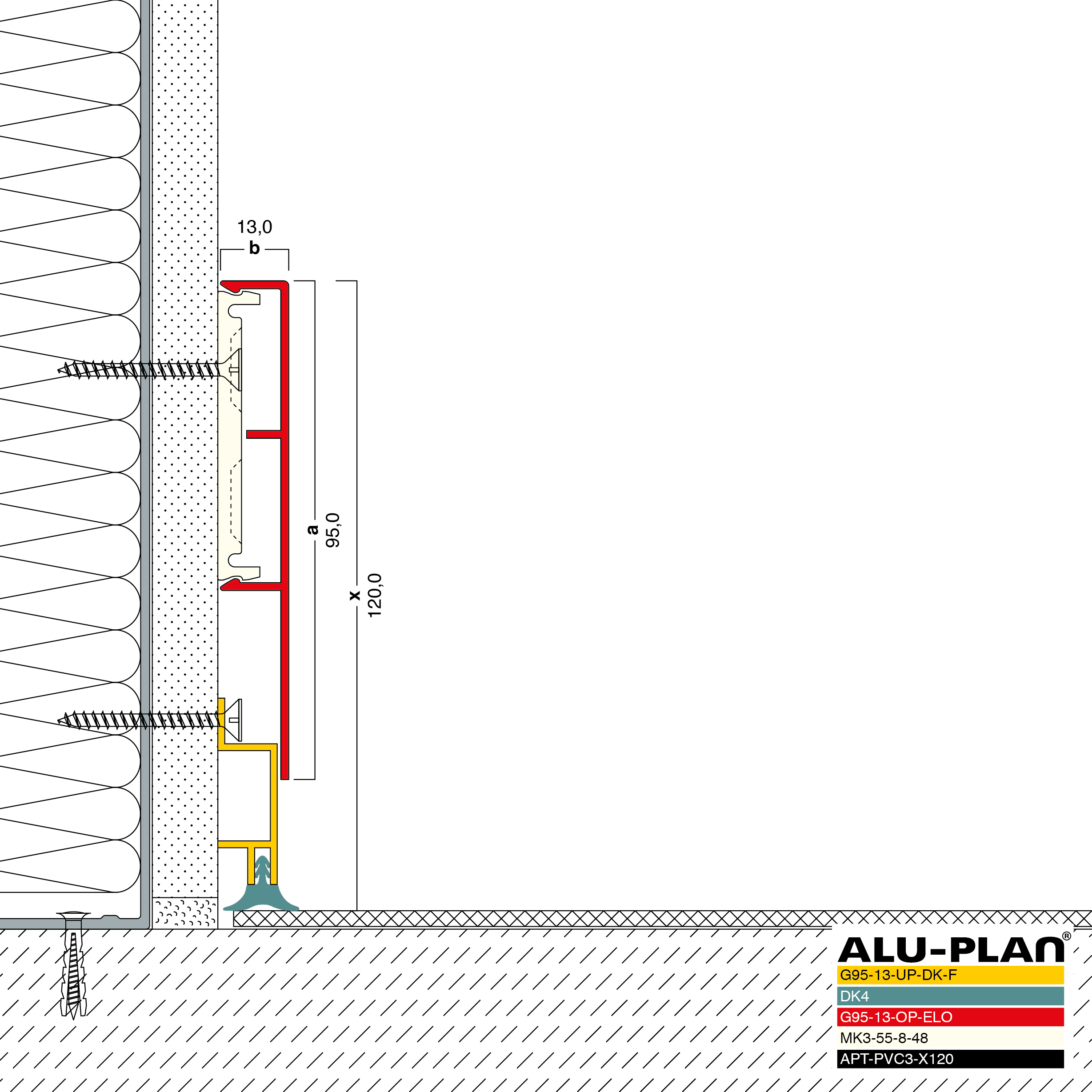 ALU-PLAN® Installation :: G95-13-UP-DK-F-G95-13-OP-ELO-DK4-APT-PVC3-X120