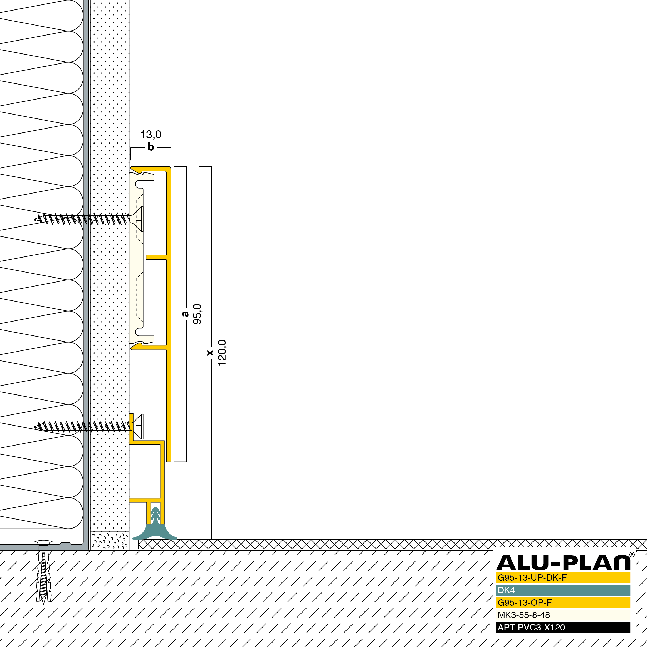 ALU-PLAN® Installation :: G95-13-UP-DK-F-G95-13-OP-F-DK4-APT-PVC3-X120
