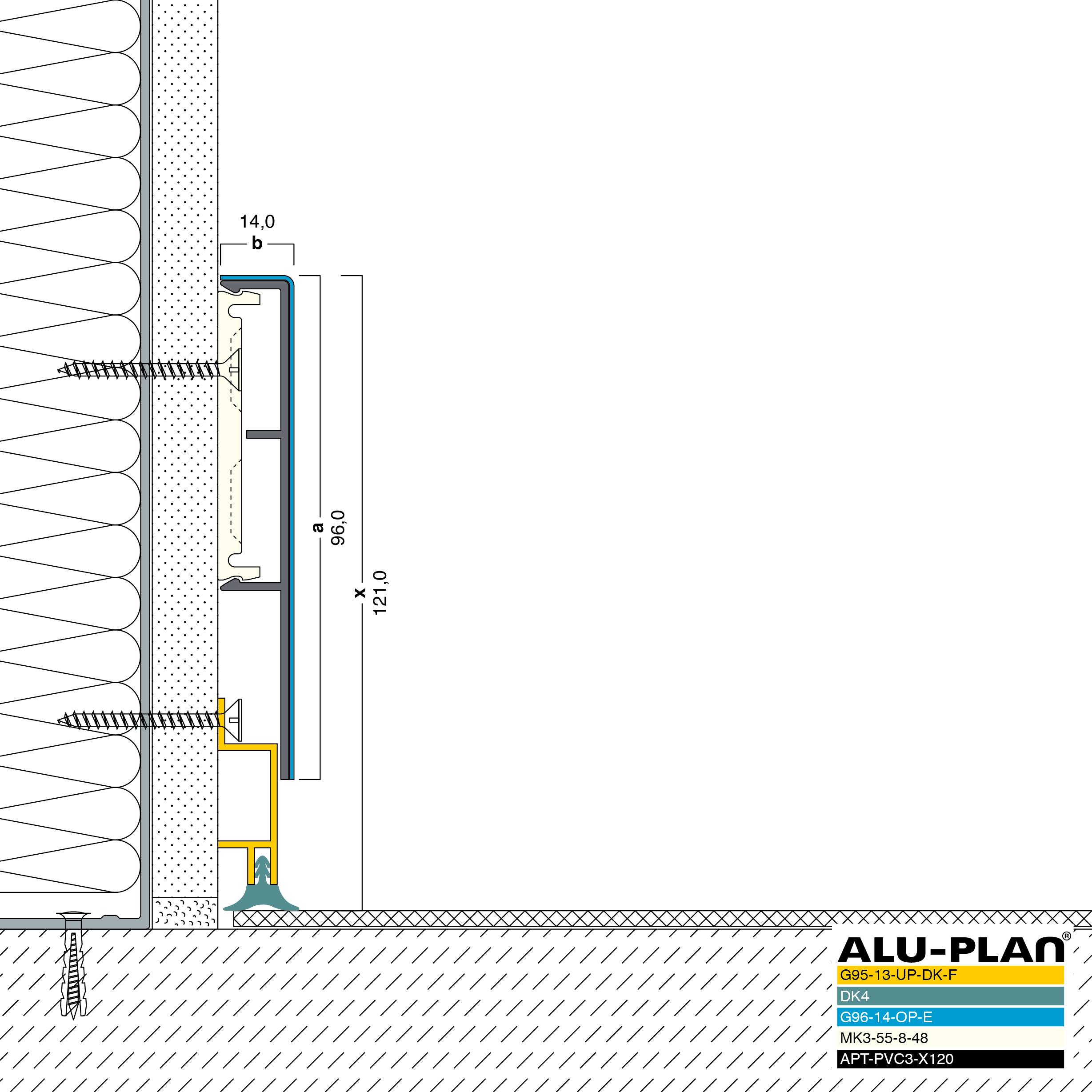 ALU-PLAN® Installation :: G95-13-UP-DK-F-G96-14-OP-E-DK4-APT-PVC3-X120
