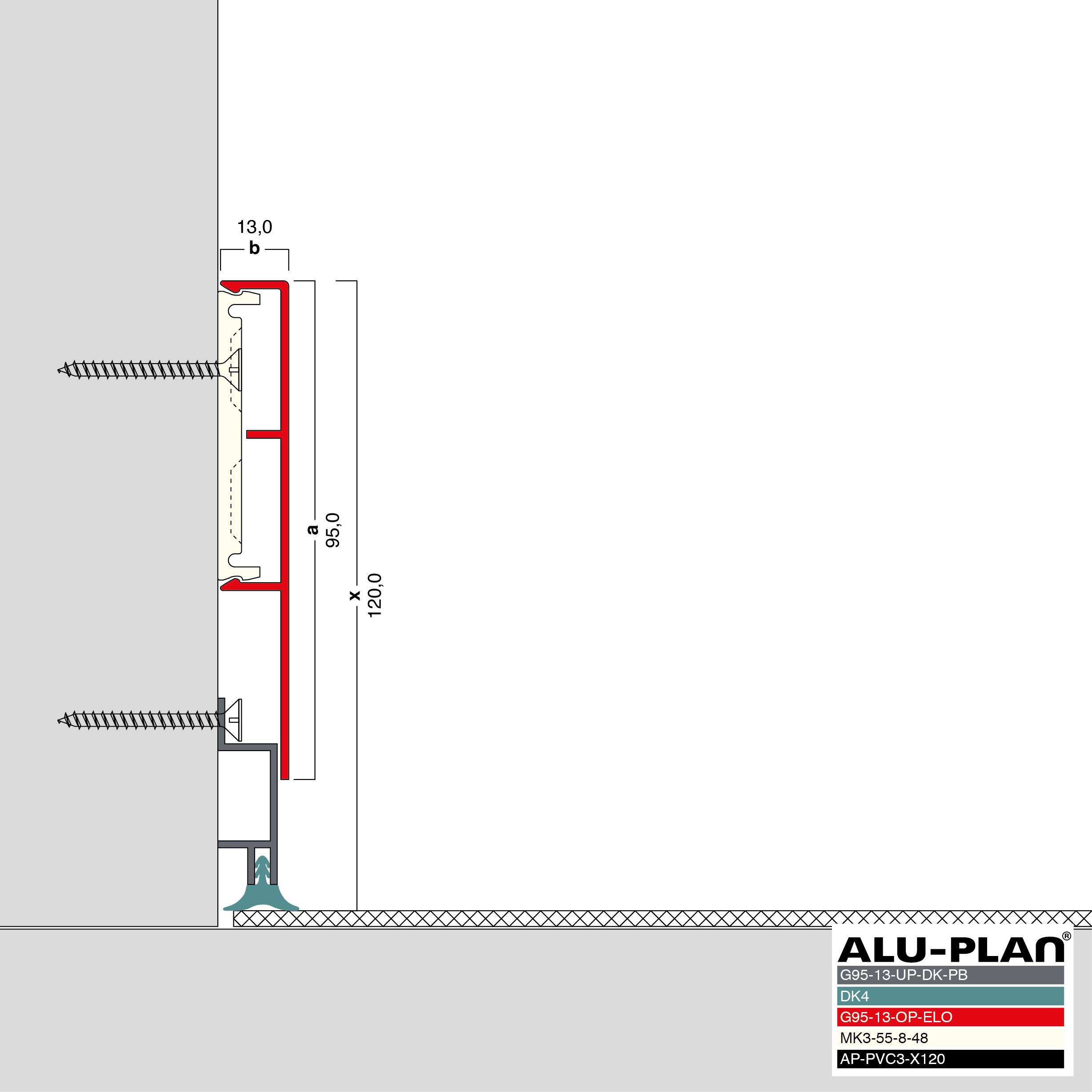 ALU-PLAN® Installation :: G95-13-UP-DK-PB-G95-13-OP-ELO-DK4-AP-PVC3-X120