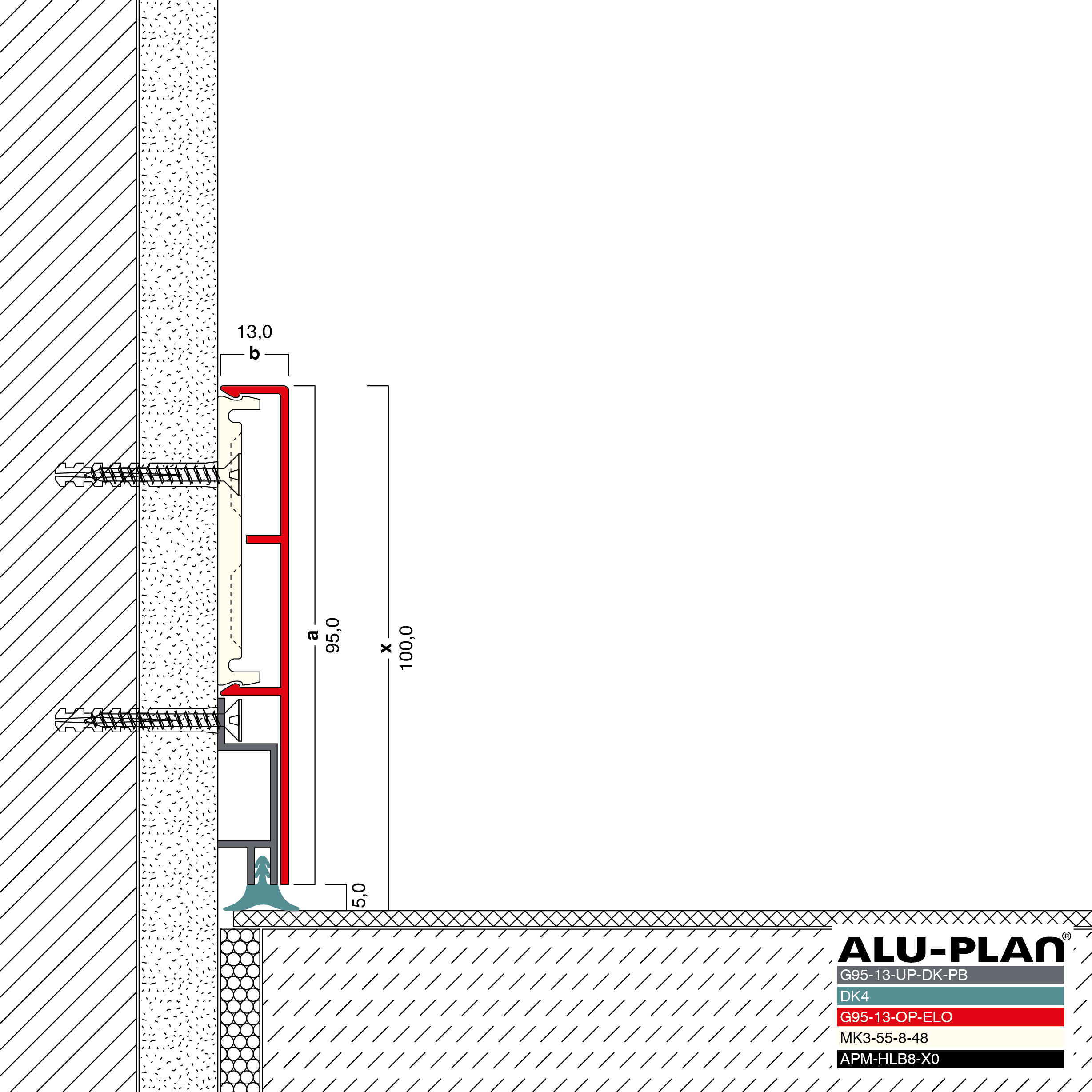 ALU-PLAN® Installation :: G95-13-UP-DK-PB-G95-13-OP-ELO-DK4-APM-PVC3-X0