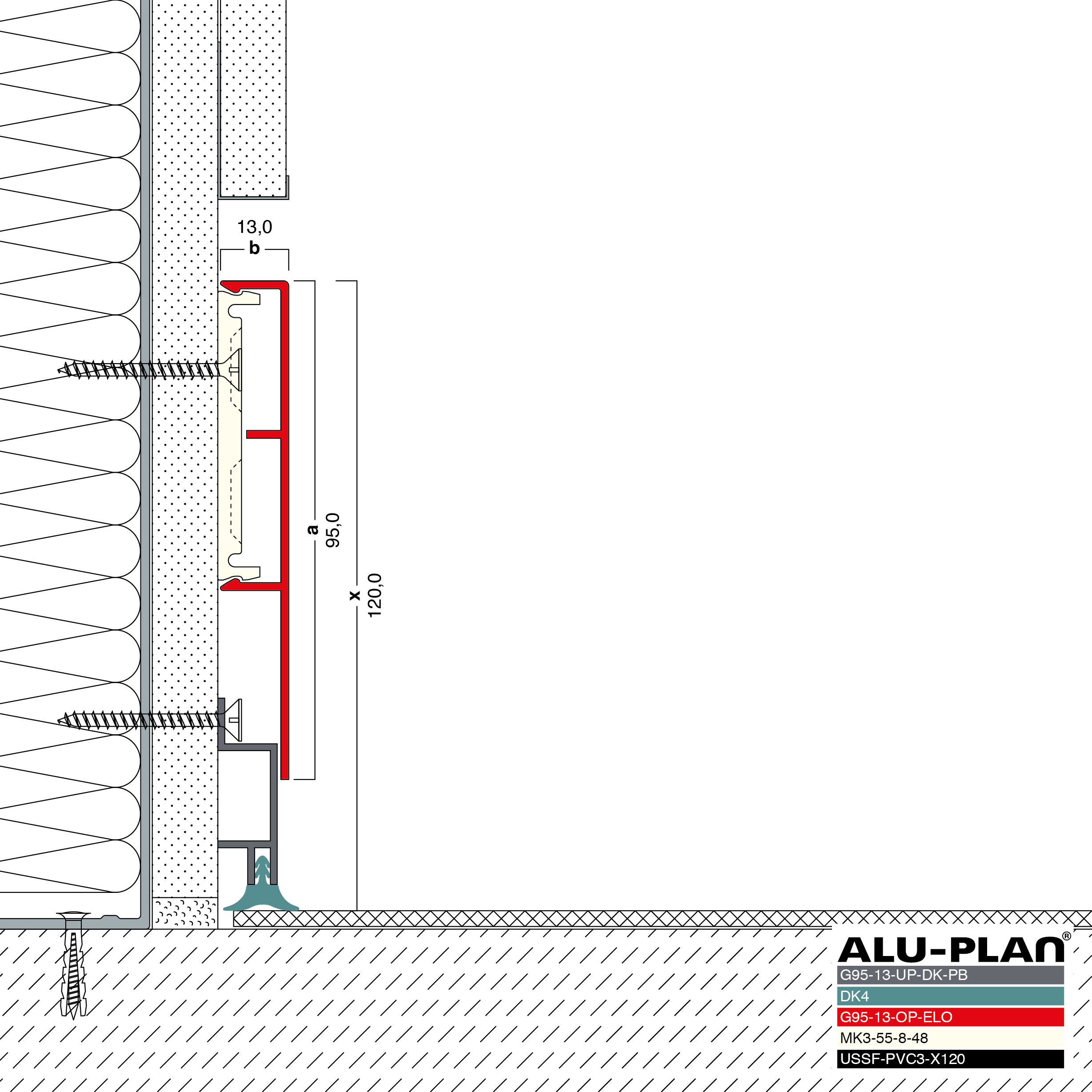 ALU-PLAN® Installation :: G95-13-UP-DK-PB-G95-13-OP-ELO-DK4-USSF-PVC3-X120