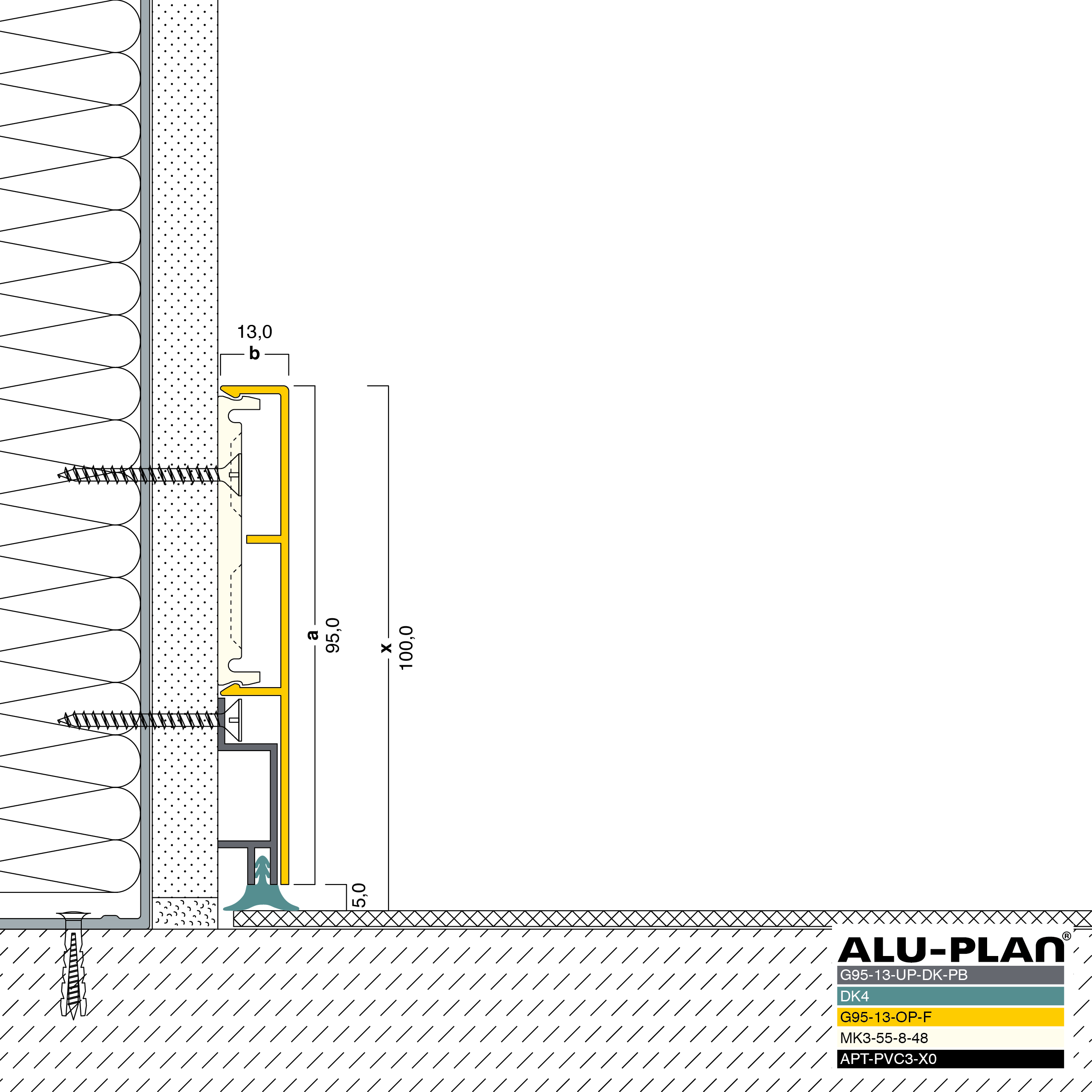 ALU-PLAN® Installation :: G95-13-UP-DK-PB-G95-13-OP-F-DK4-APT-PVC3-X0