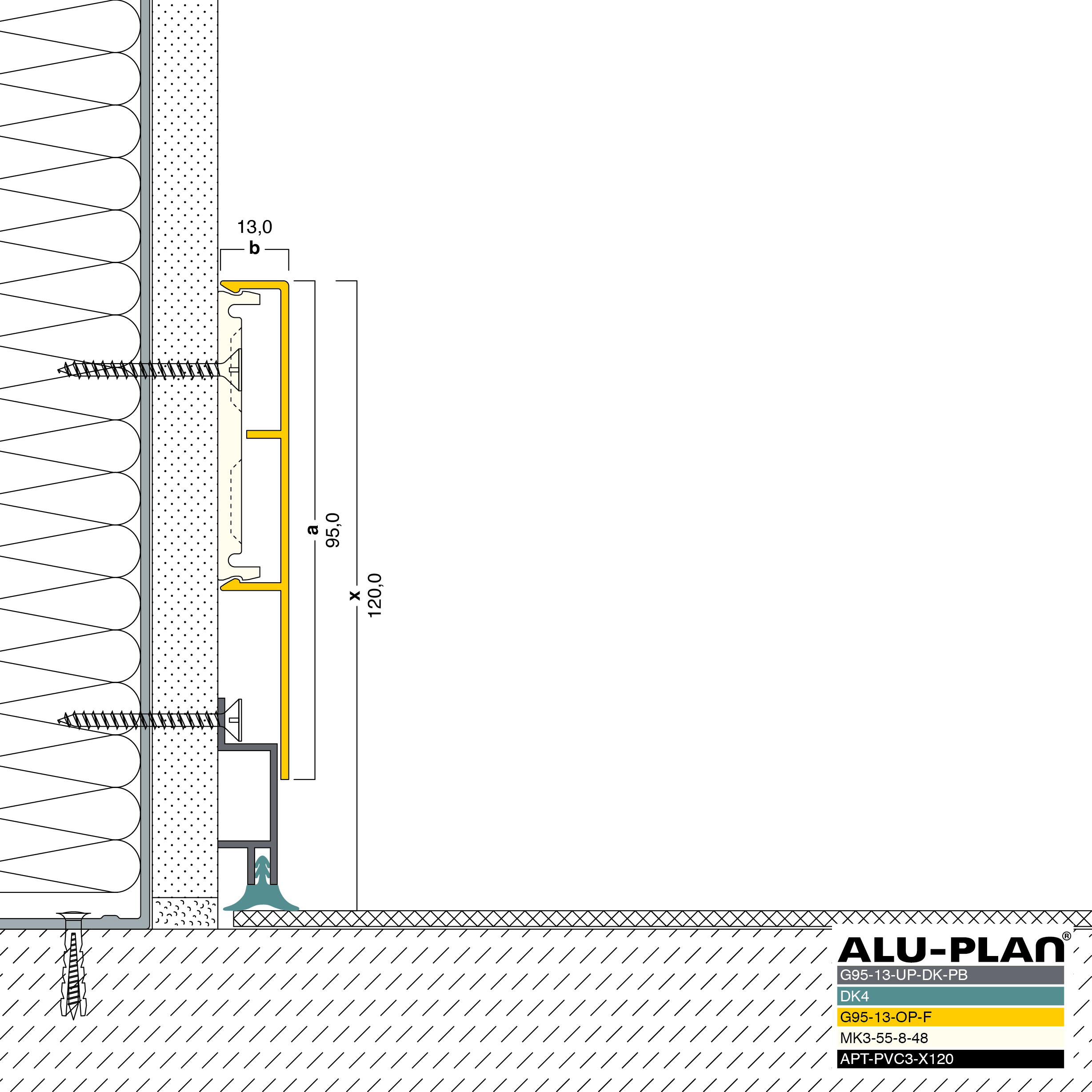 ALU-PLAN® Installation :: G95-13-UP-DK-PB-G95-13-OP-F-DK4-APT-PVC3-X120