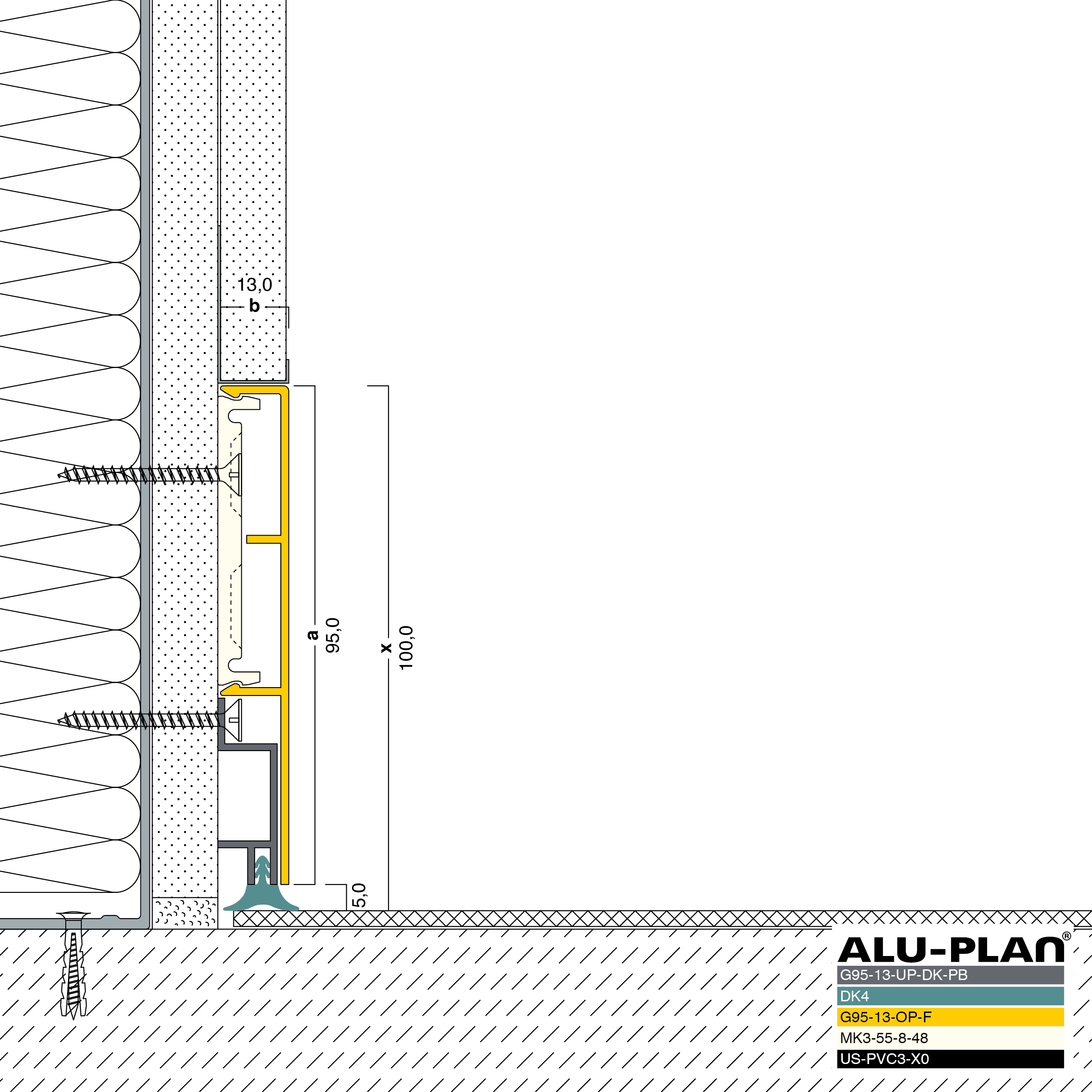 ALU-PLAN® Installation :: G95-13-UP-DK-PB-G95-13-OP-F-DK4-US-PVC3-X0