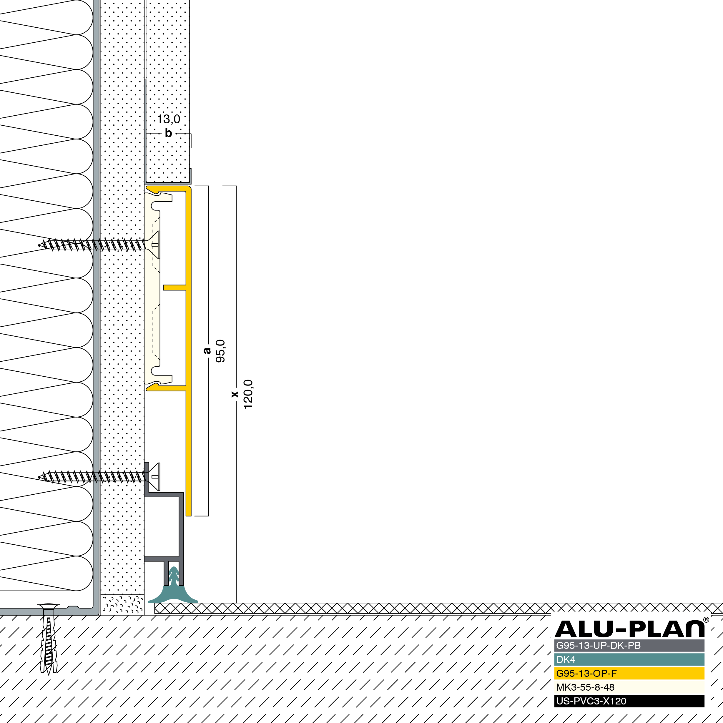 ALU-PLAN® Installation :: G95-13-UP-DK-PB-G95-13-OP-F-DK4-US-PVC3-X120