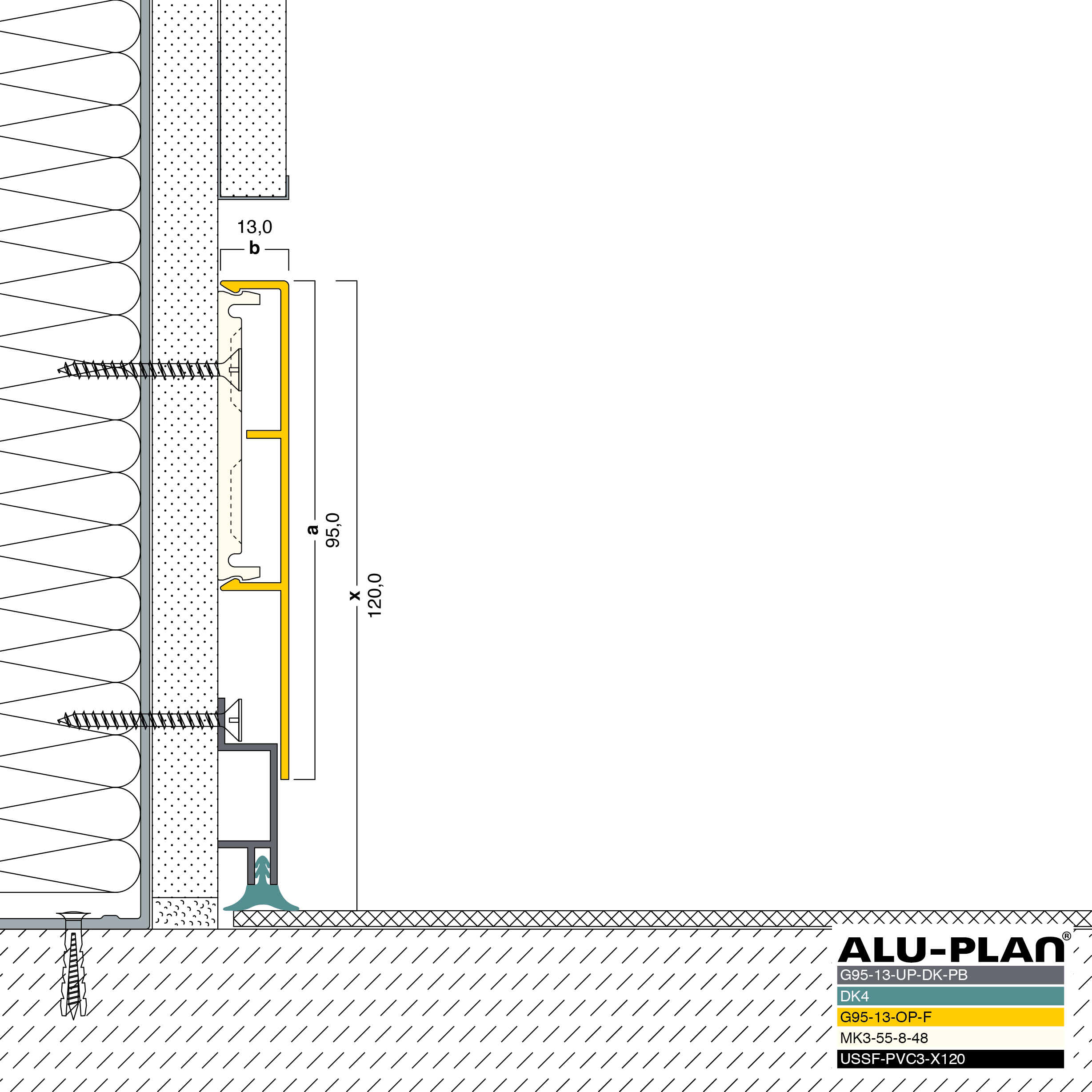 ALU-PLAN® Installation :: G95-13-UP-DK-PB-G95-13-OP-F-DK4-USSF-PVC3-X120