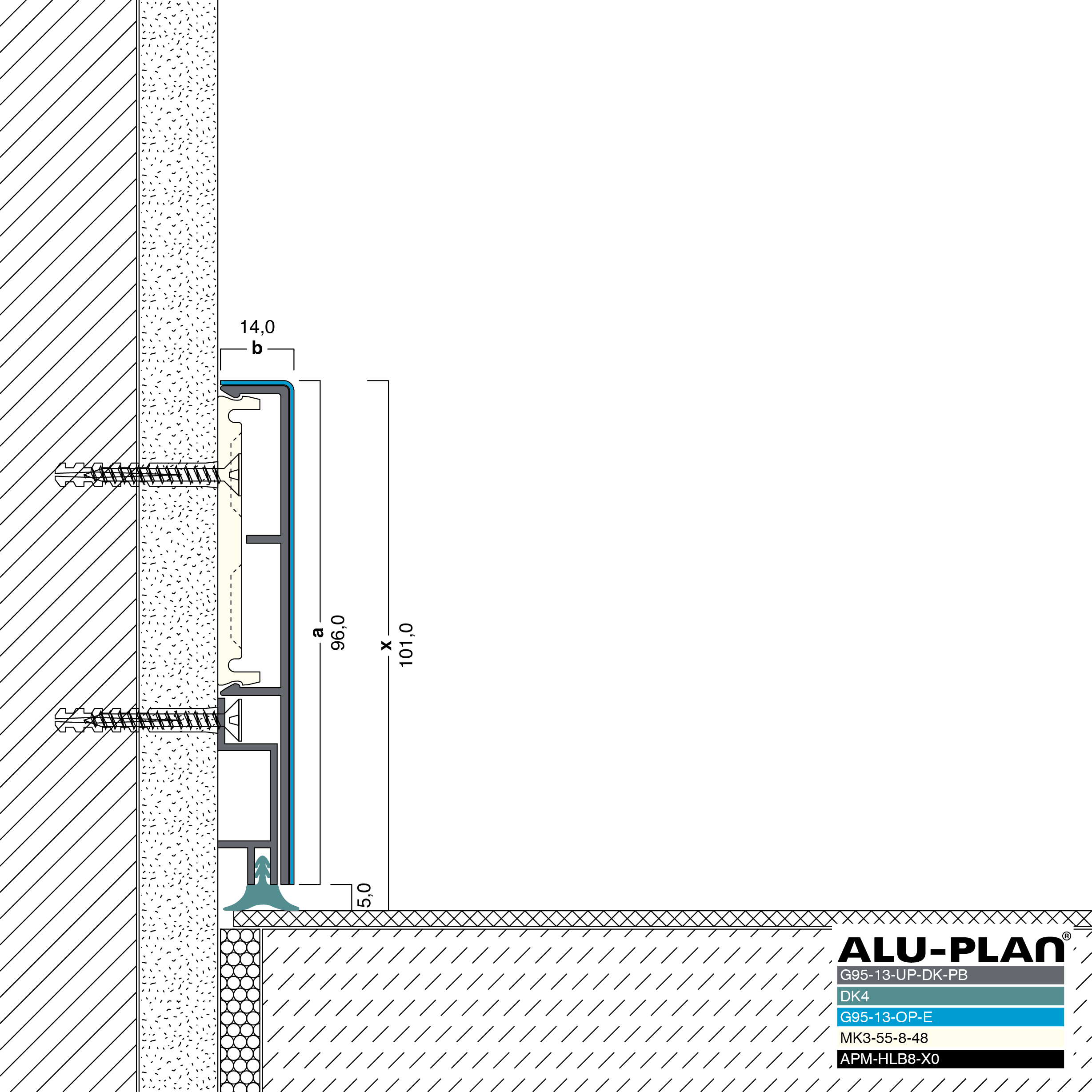 ALU-PLAN® Installation :: G95-13-UP-DK-PB-G96-14-OP-E-DK4-APM-PVC3-X0