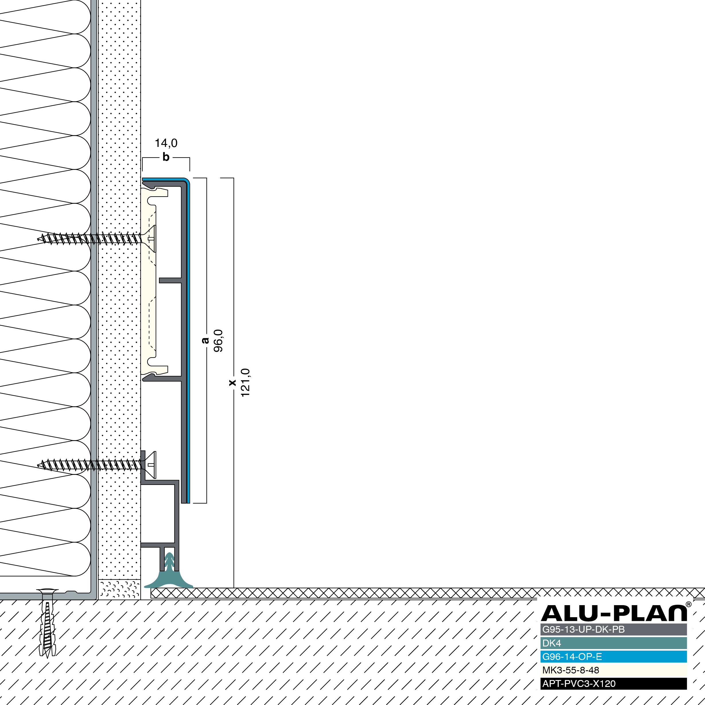 ALU-PLAN® Installation :: G95-13-UP-DK-PB-G96-14-OP-E-DK4-APT-PVC3-X120