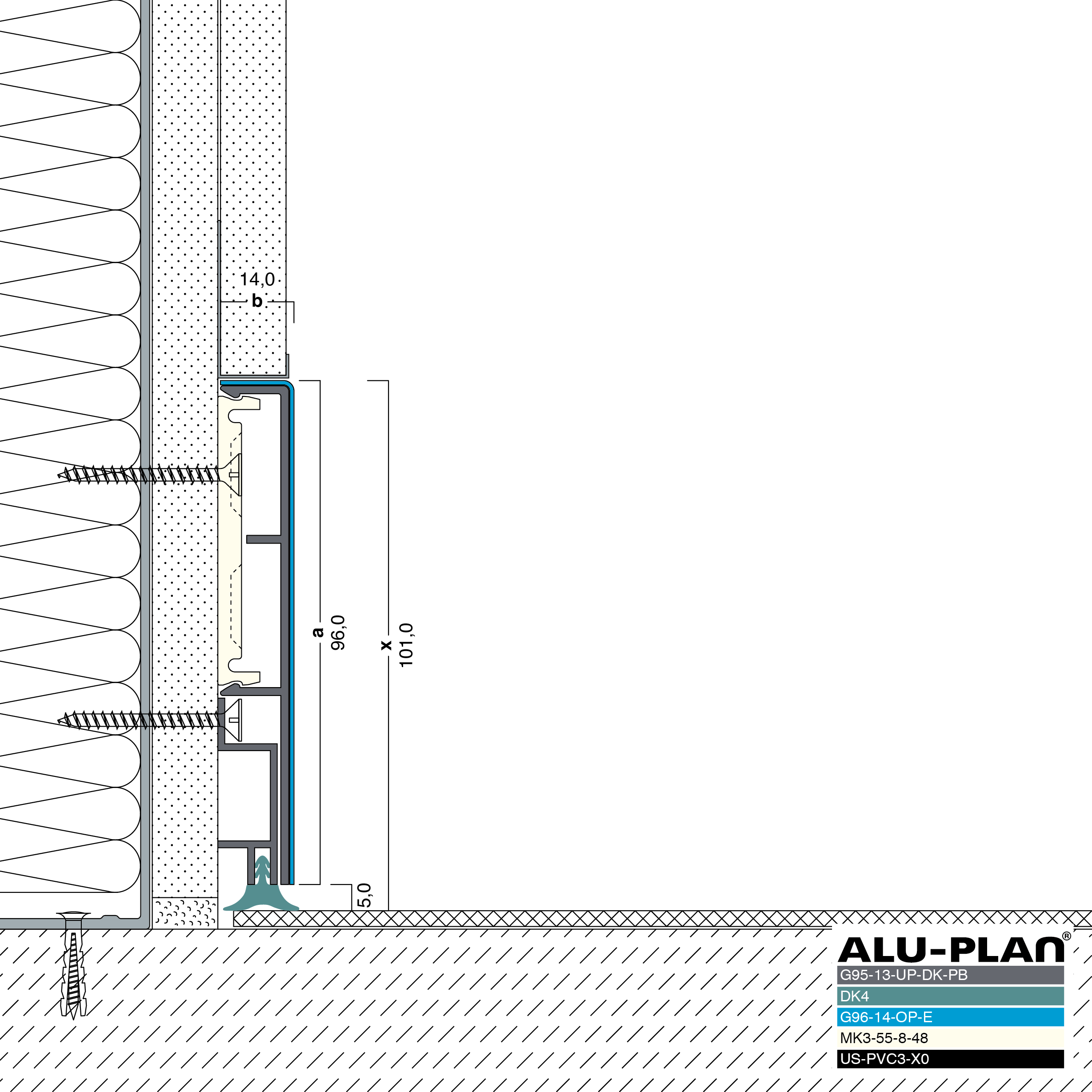 ALU-PLAN® Installation :: G95-13-UP-DK-PB-G96-14-OP-E-DK4-US-PVC3-X0