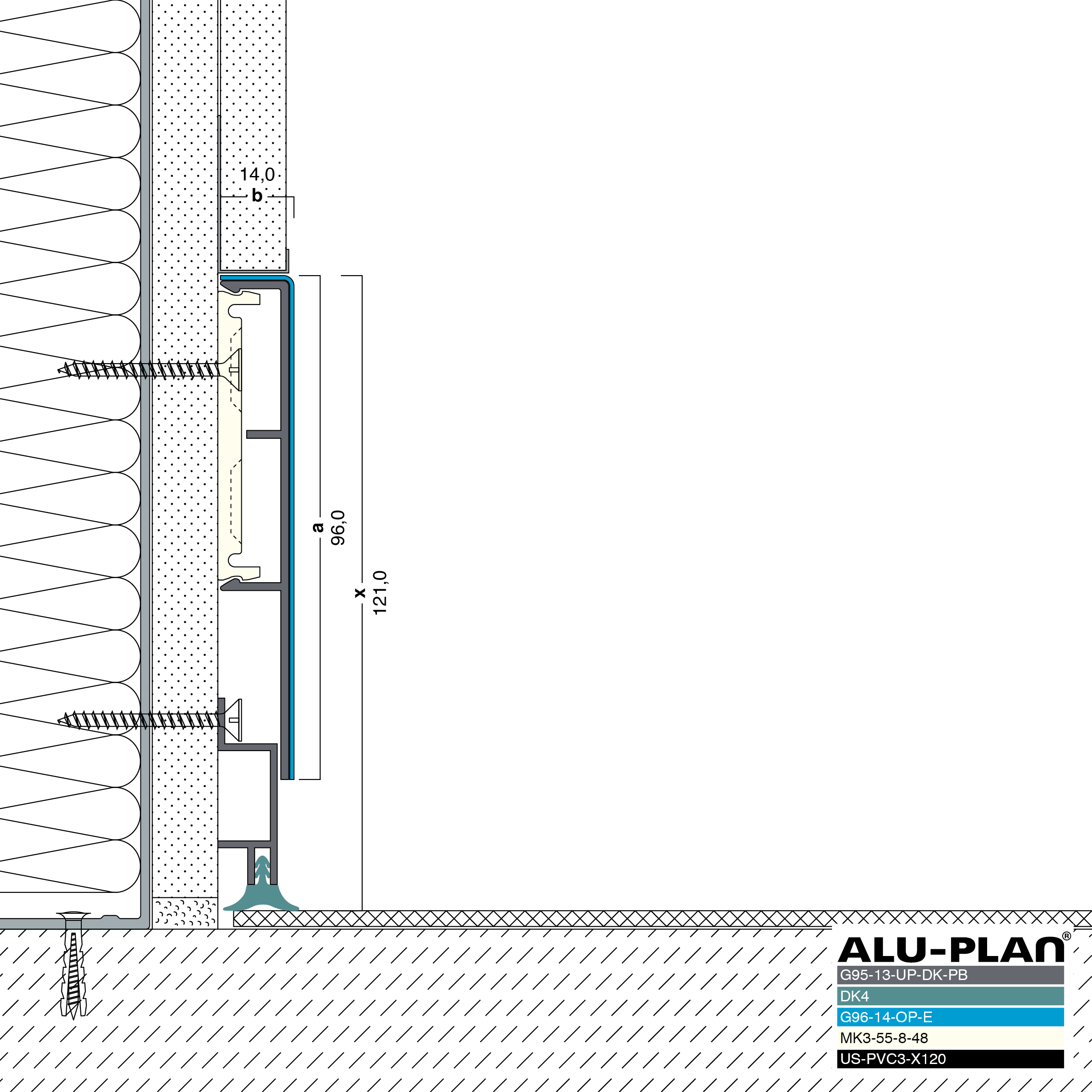 ALU-PLAN® Installation :: G95-13-UP-DK-PB-G96-14-OP-E-DK4-US-PVC3-X120