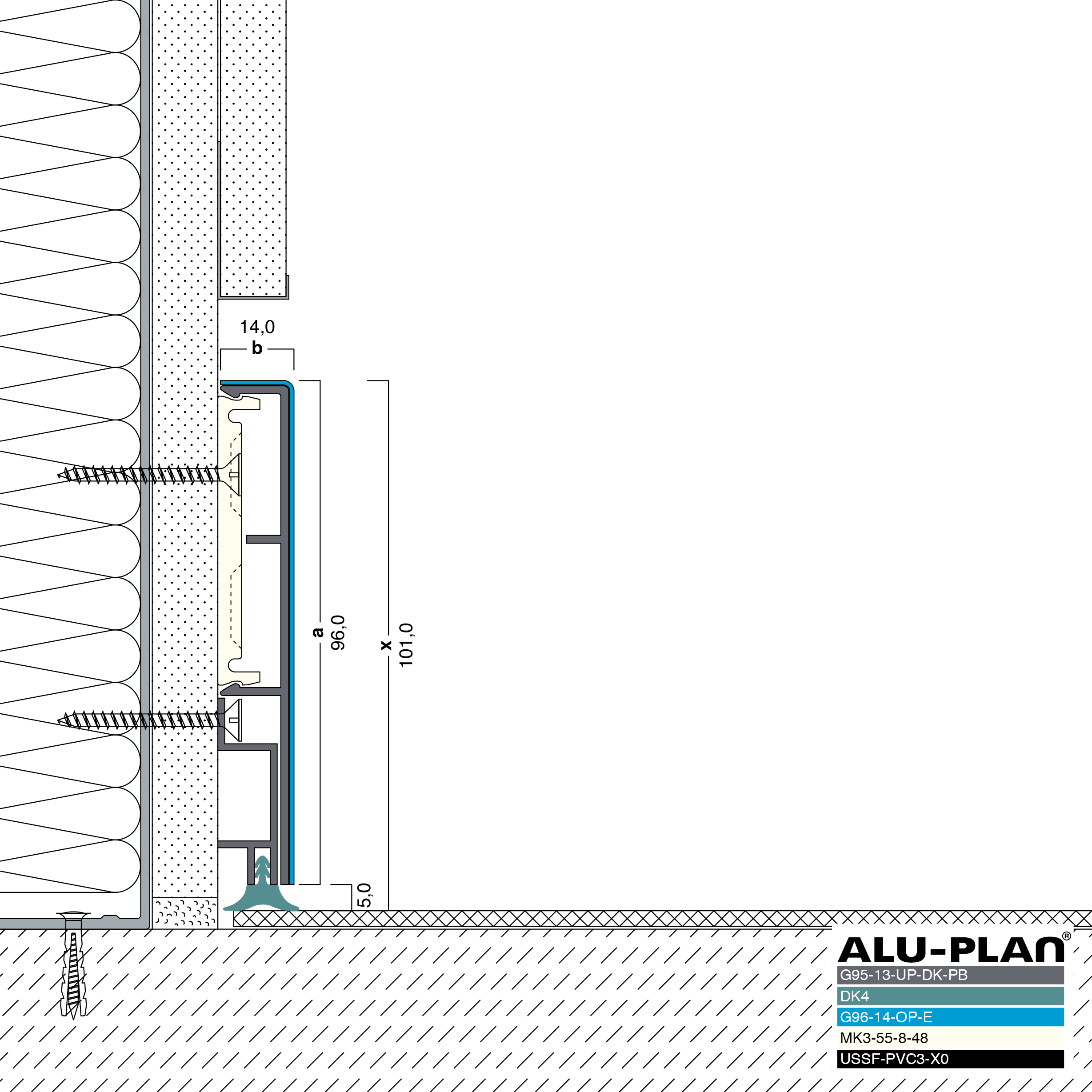 ALU-PLAN® Installation :: G95-13-UP-DK-PB-G96-14-OP-E-DK4-USSF-PVC3-X0